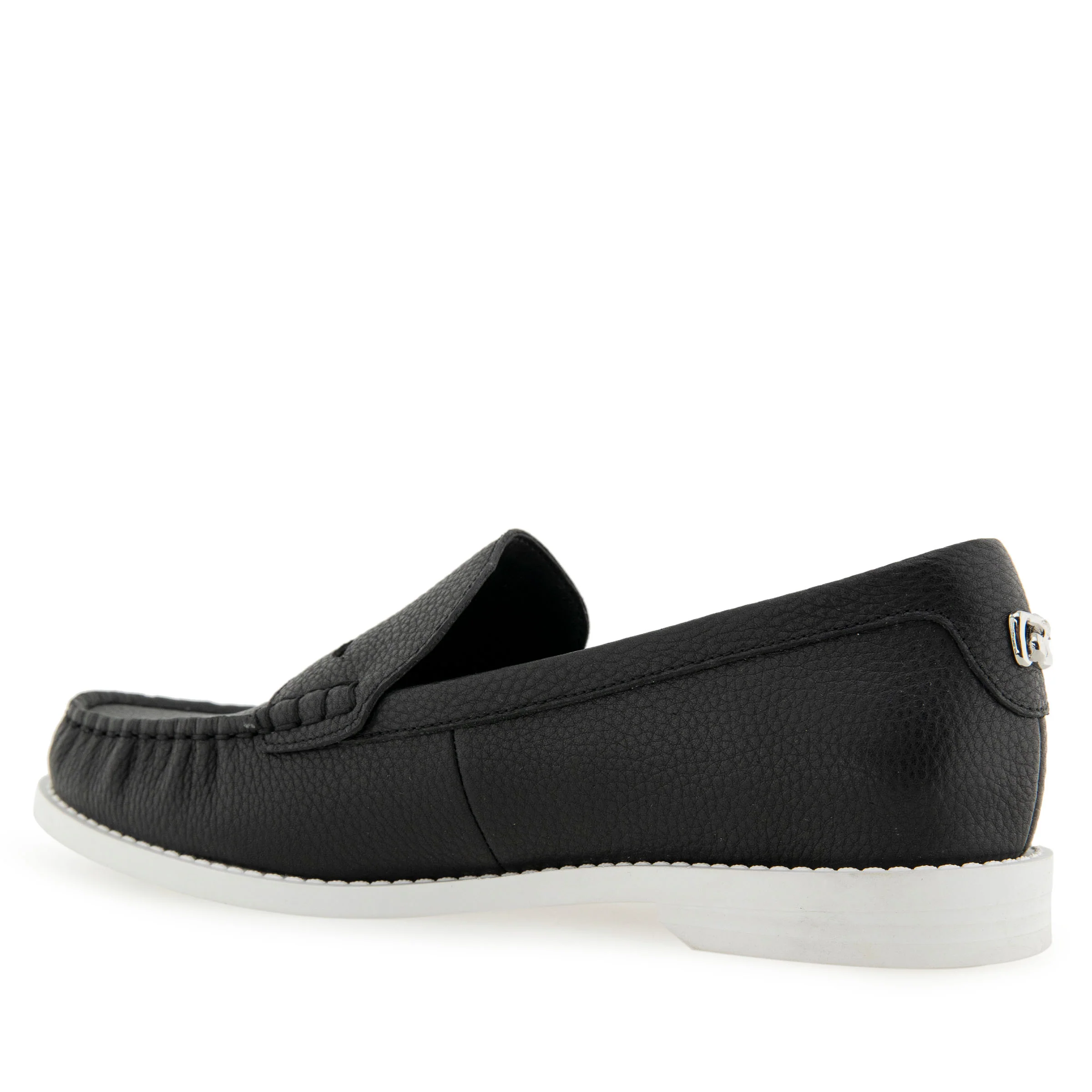 Sienna Tailored Loafer | Black Pebbled Leather - Image 2