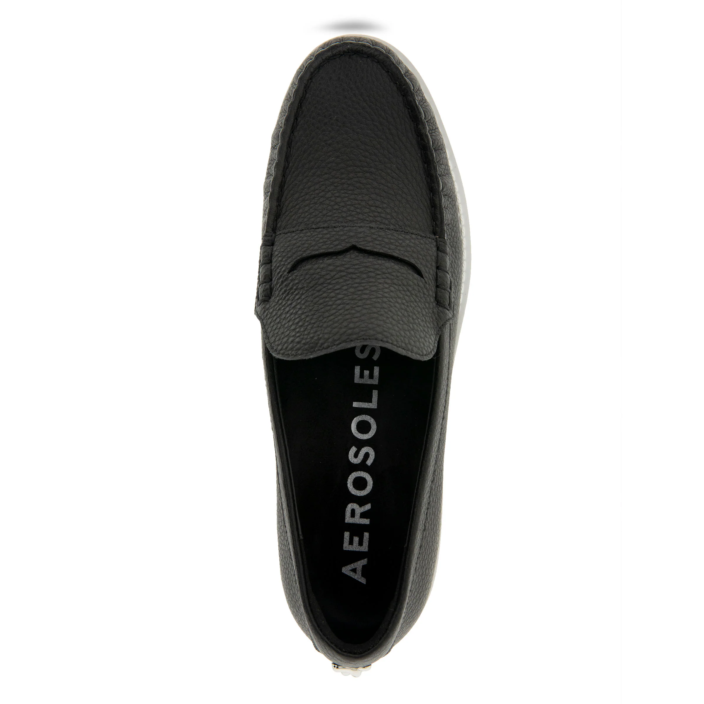 Sienna Tailored Loafer | Black Pebbled Leather - Image 3
