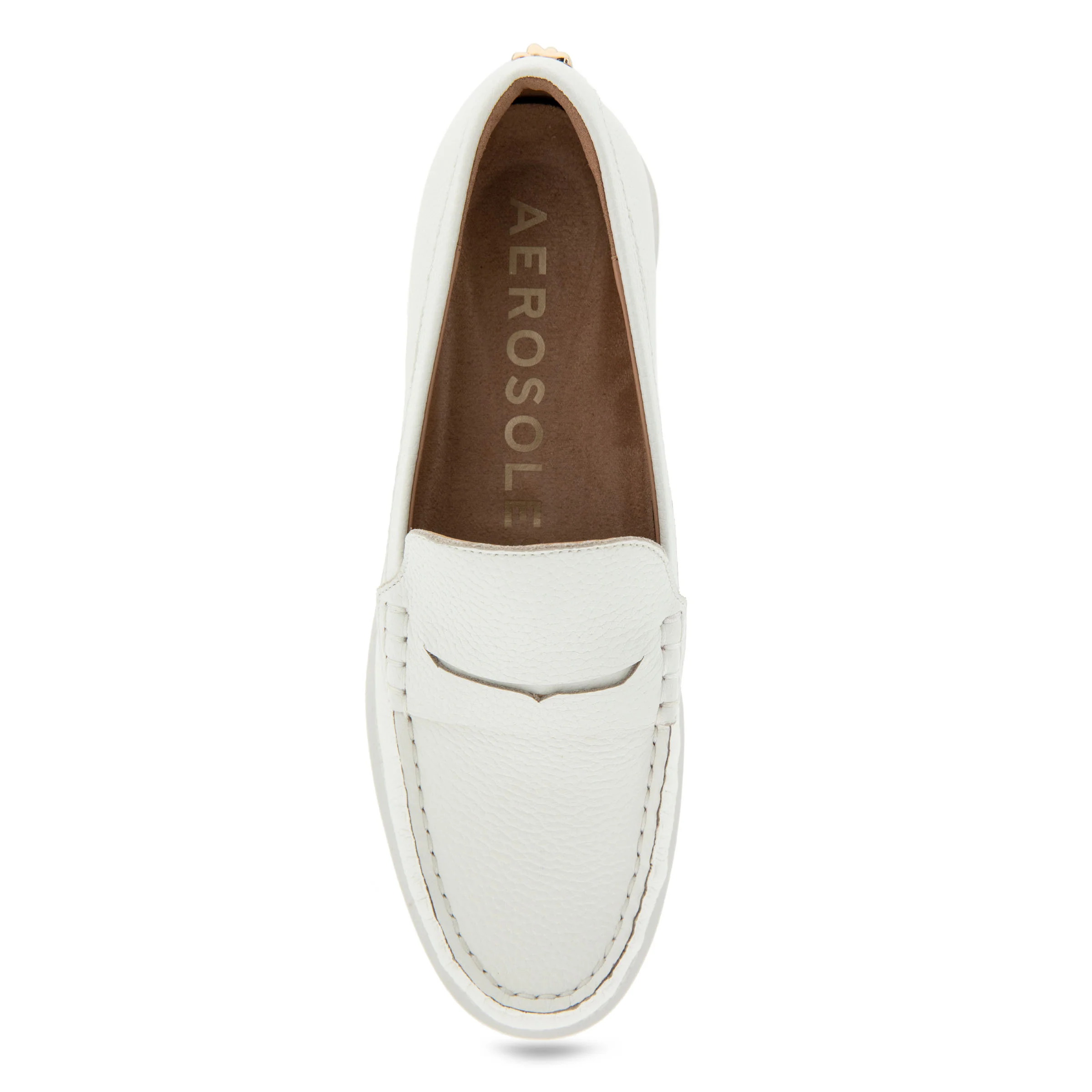 Sienna Tailored Loafer | Bright White Pebbled Leather - Image 3
