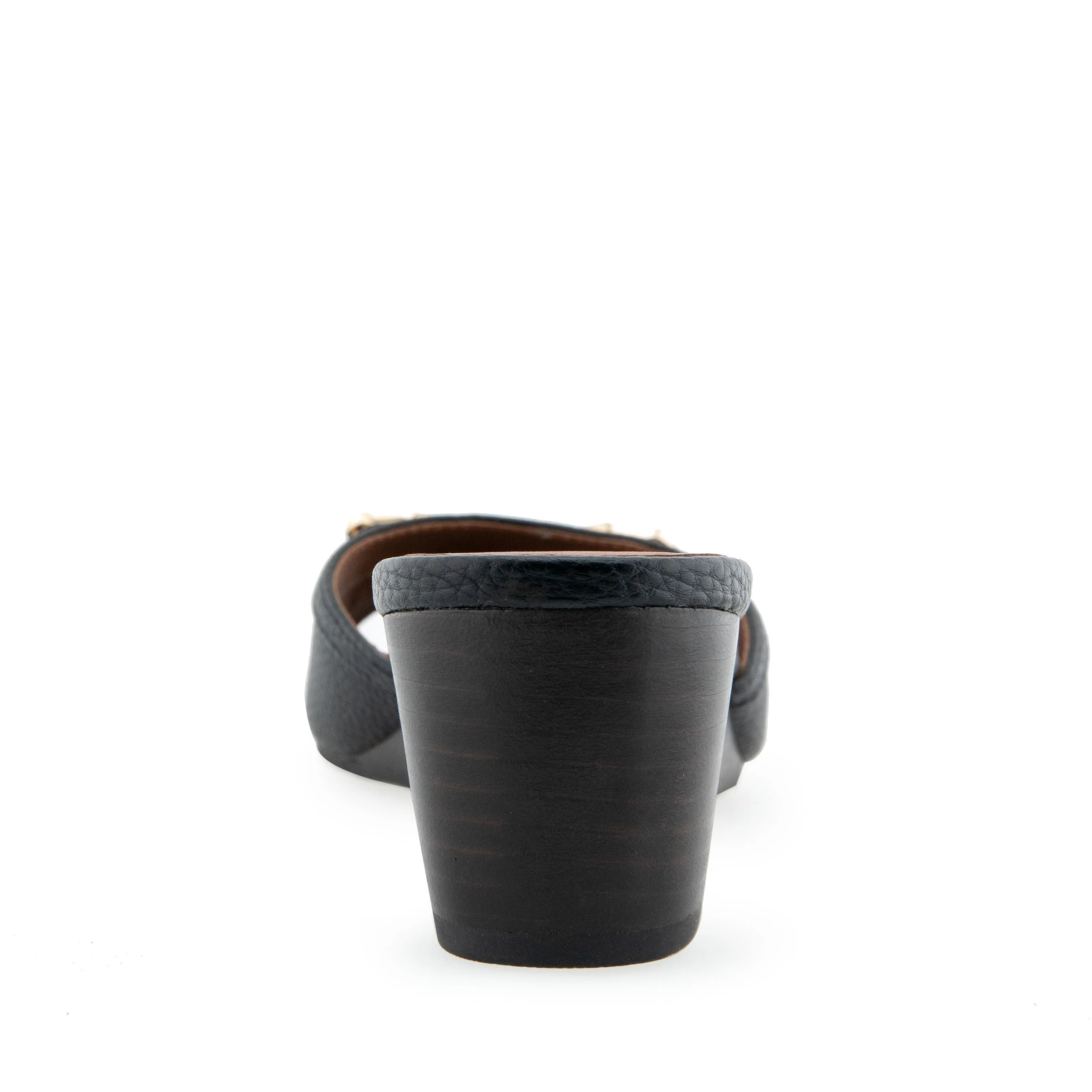 Wava Sandal Dress Wedge | Black Pebbled Faux Leather - Image 4