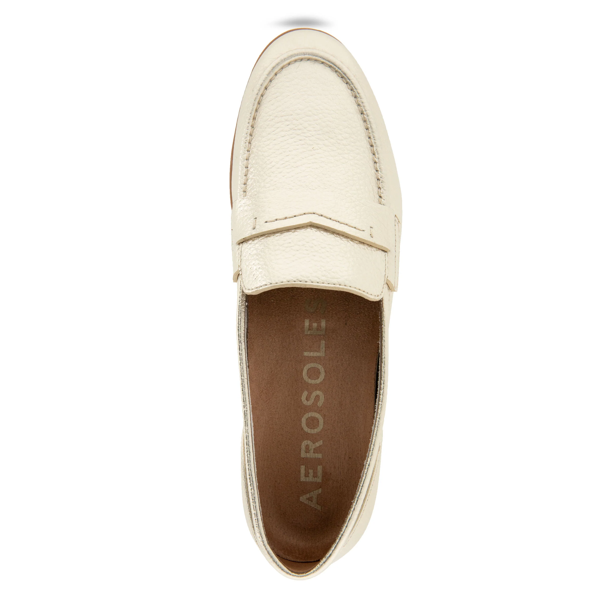 Winona Tailored Loafer | Gold Metallic Pebbled Leather - Image 3