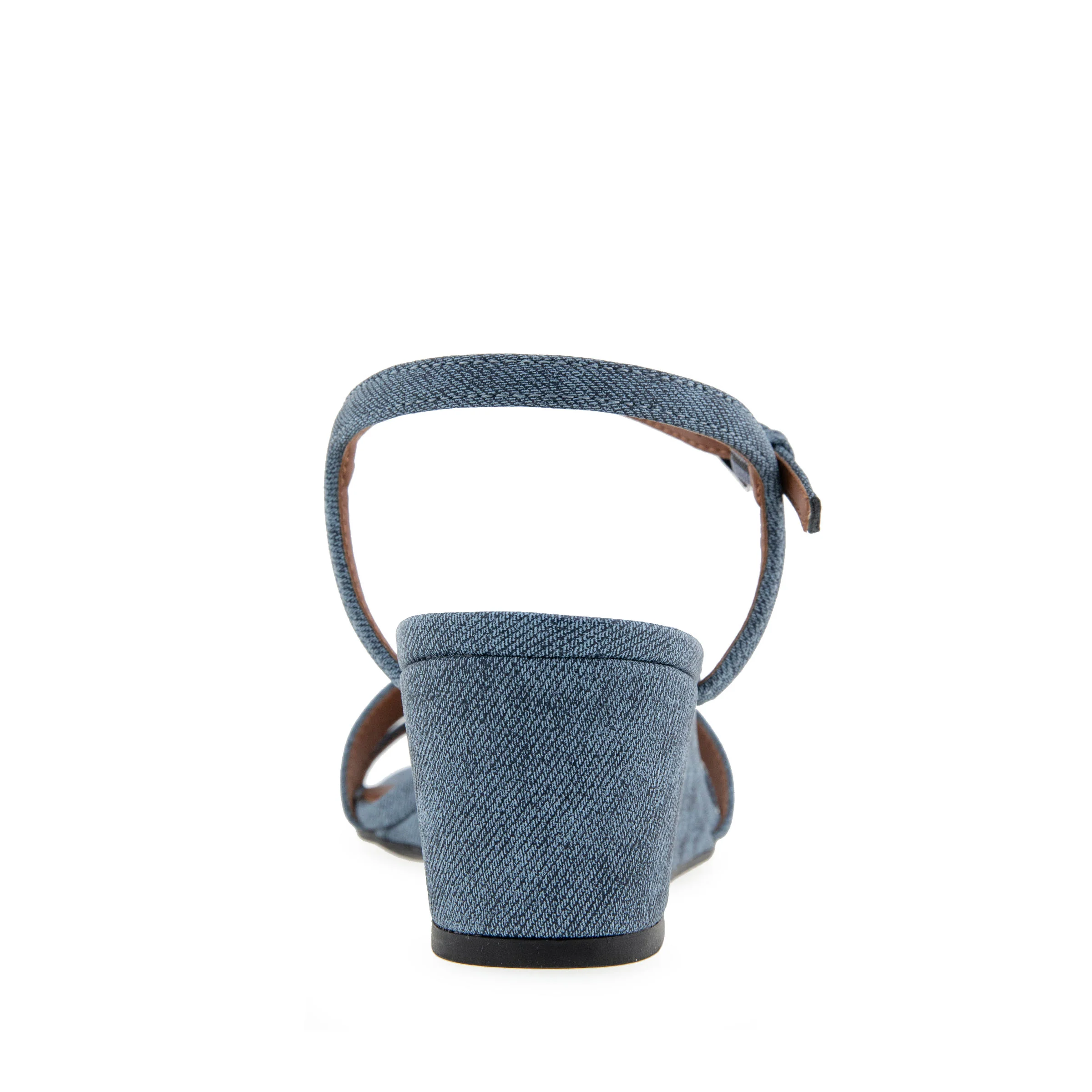 Witt Sandal Wedge | Blue Denim Textured Faux Leather - Image 4
