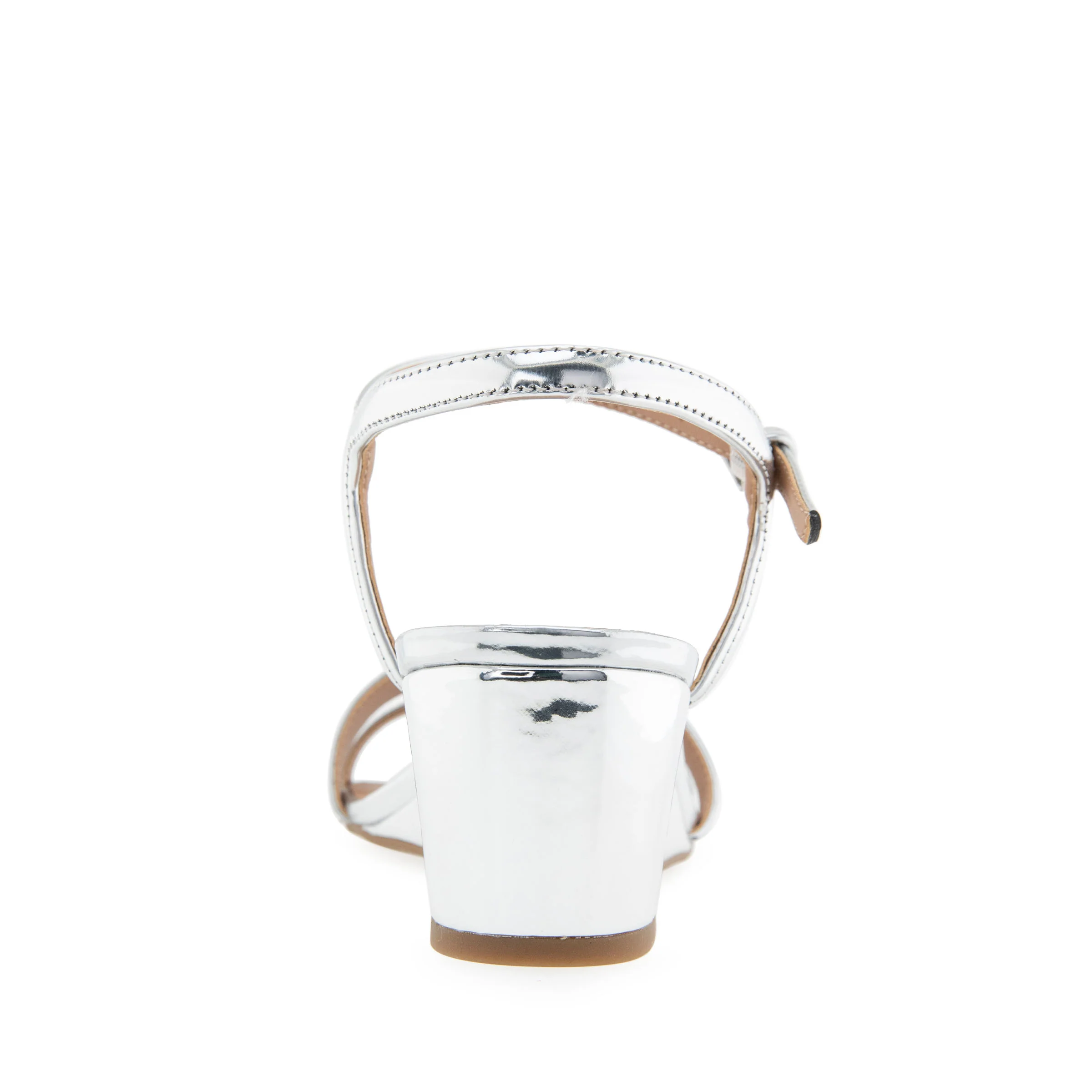 Witt Sandal Wedge | Silver Mirror Metallic Faux Leather - Image 4