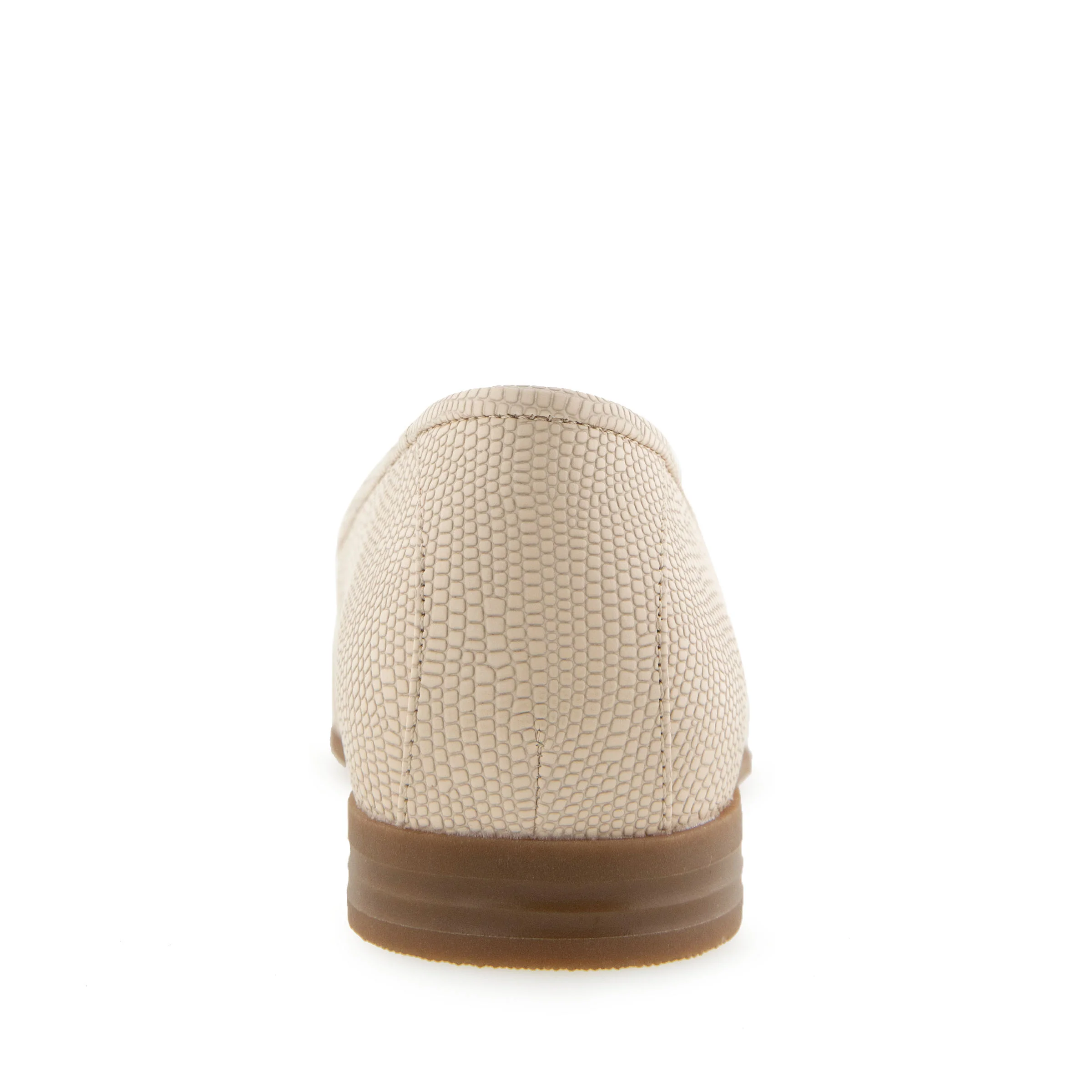 Wuster Casual Flat | Light Stone Lizard Embossed Faux Leather - Image 4