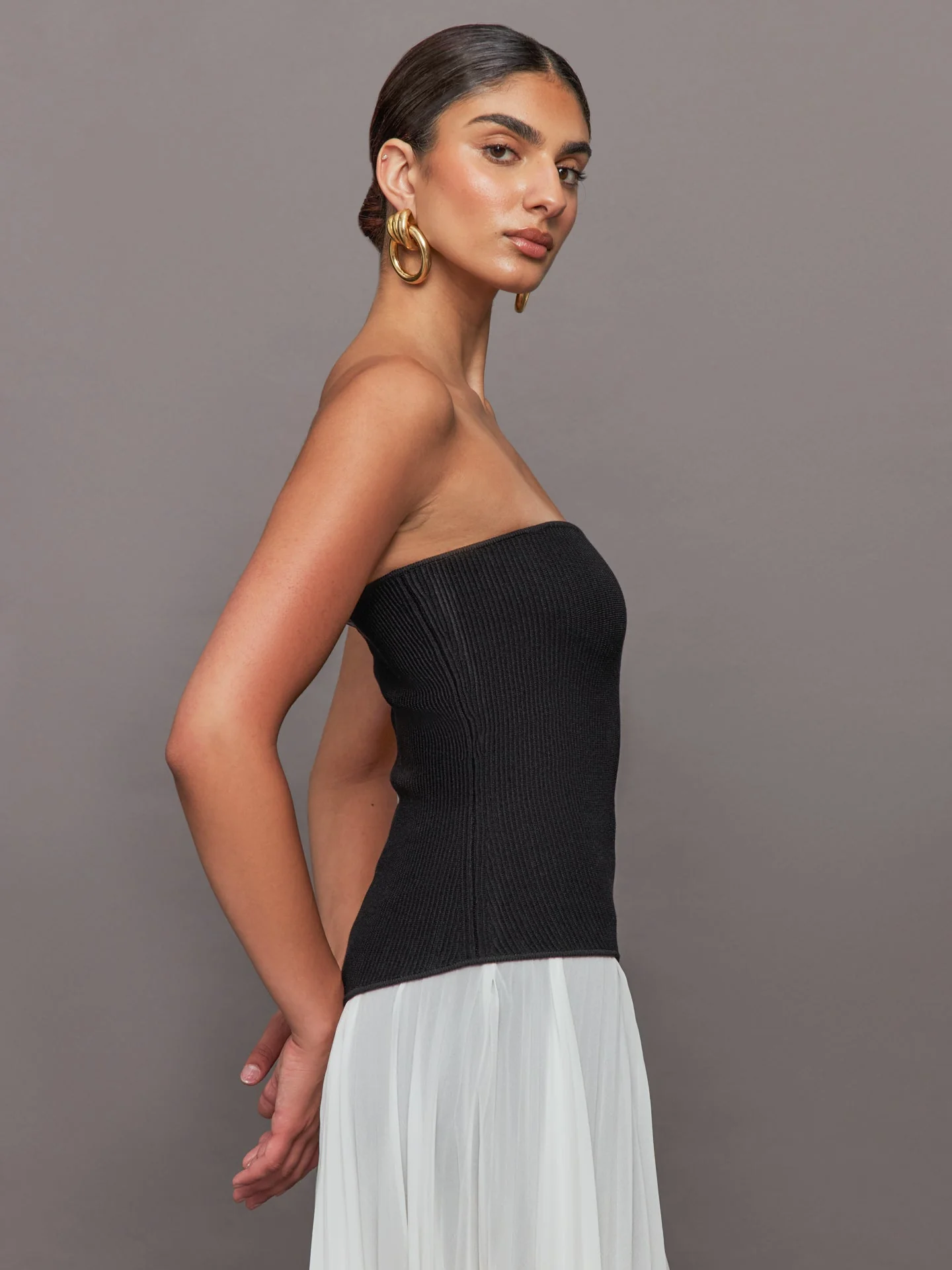 Carbon38 | Asymmetrical Sweater Top | Black - Image 3