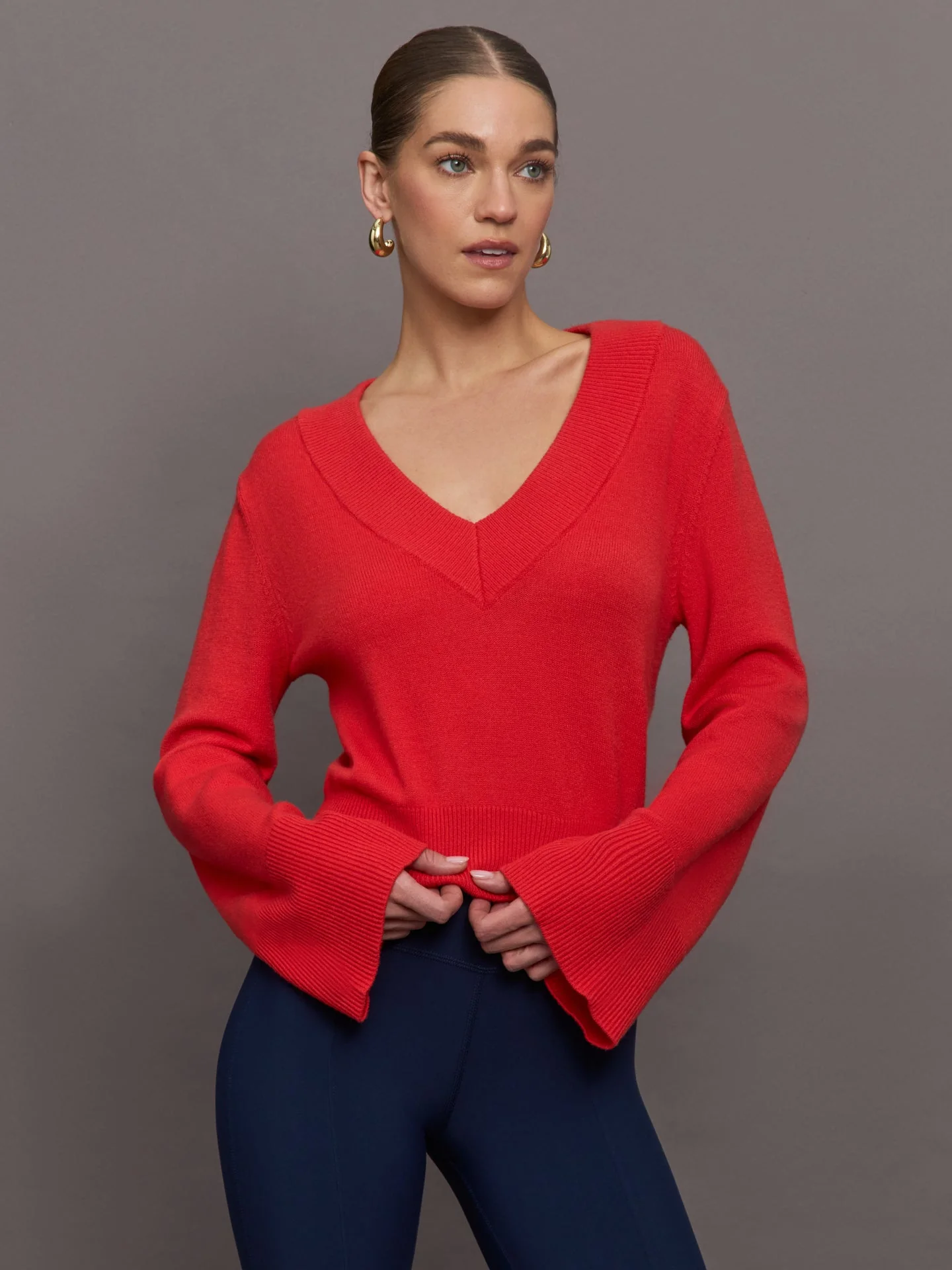 Carbon38 | Bell Sleeve Off Shoulder Sweater | Bittersweet - Image 3