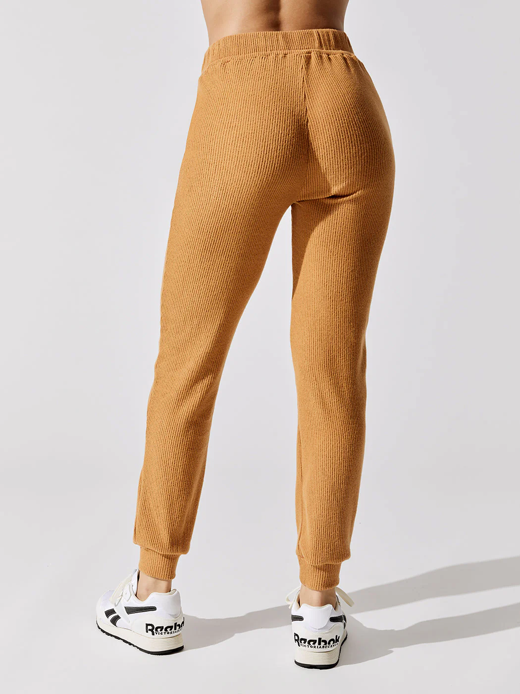 Carbon38 | Brushed Ribbed Slim Jogger | Brown Sugar - Image 3