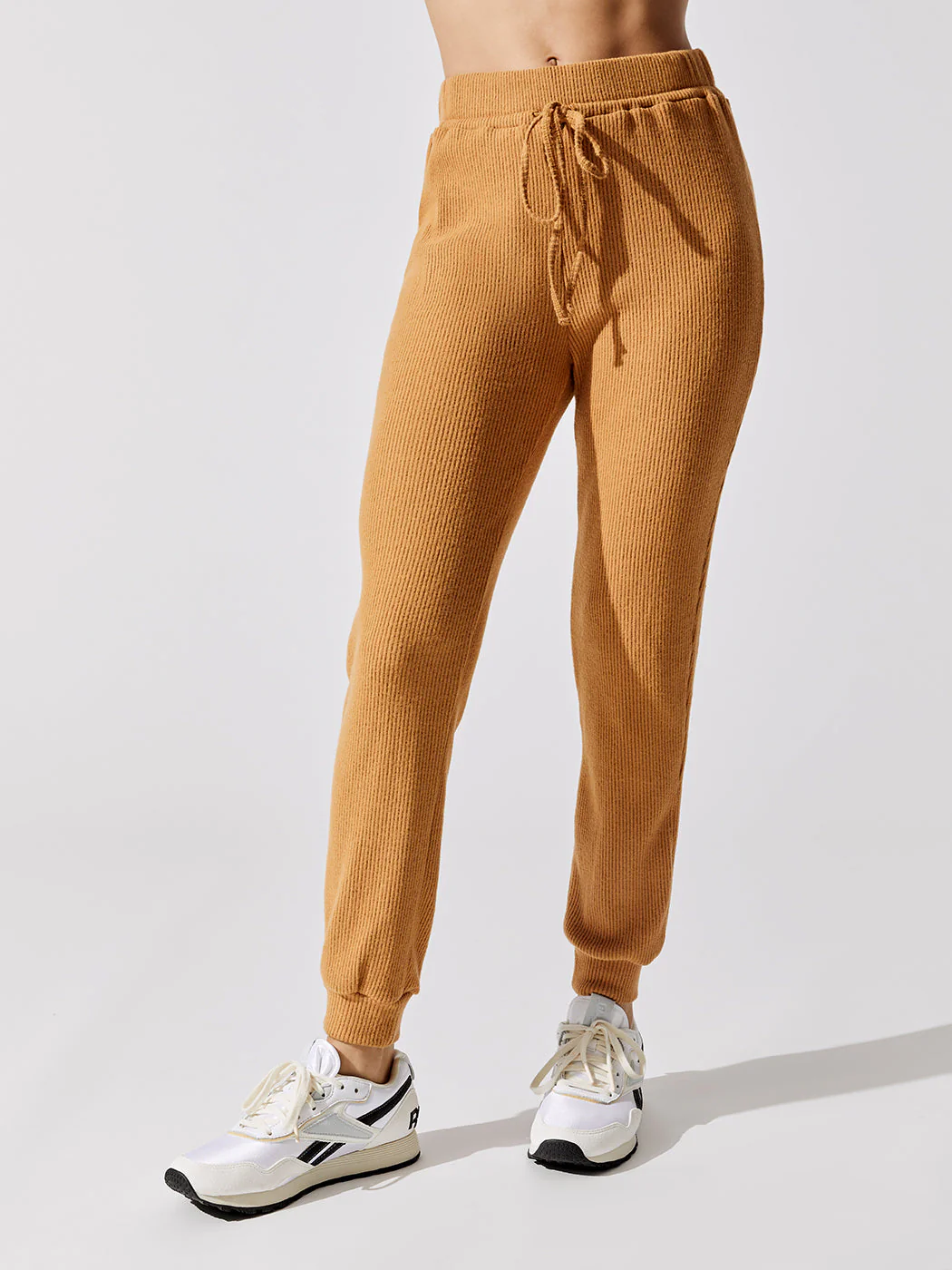 Carbon38 | Brushed Ribbed Slim Jogger | Brown Sugar - Image 4