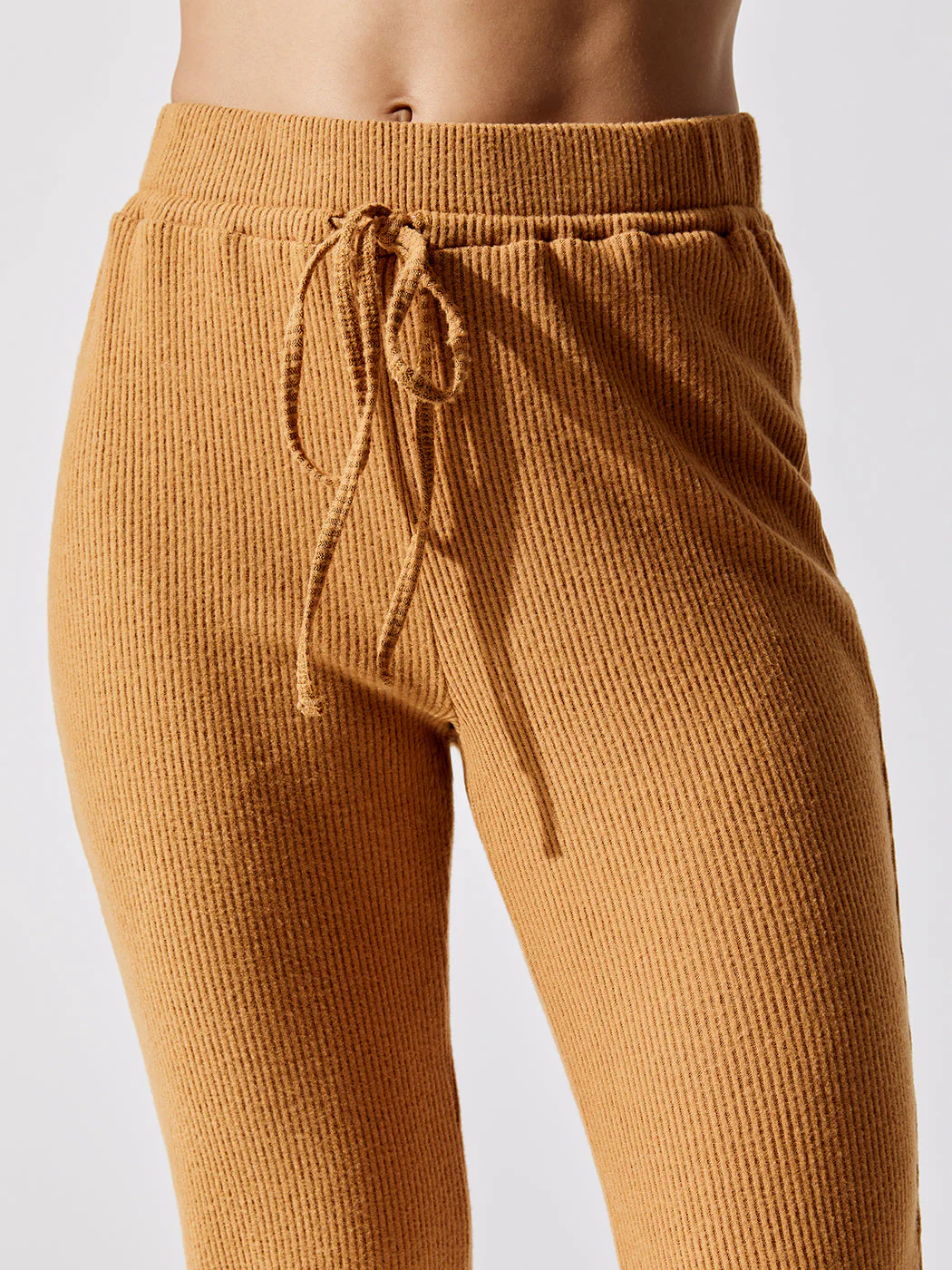 Carbon38 | Brushed Ribbed Slim Jogger | Brown Sugar - Image 5