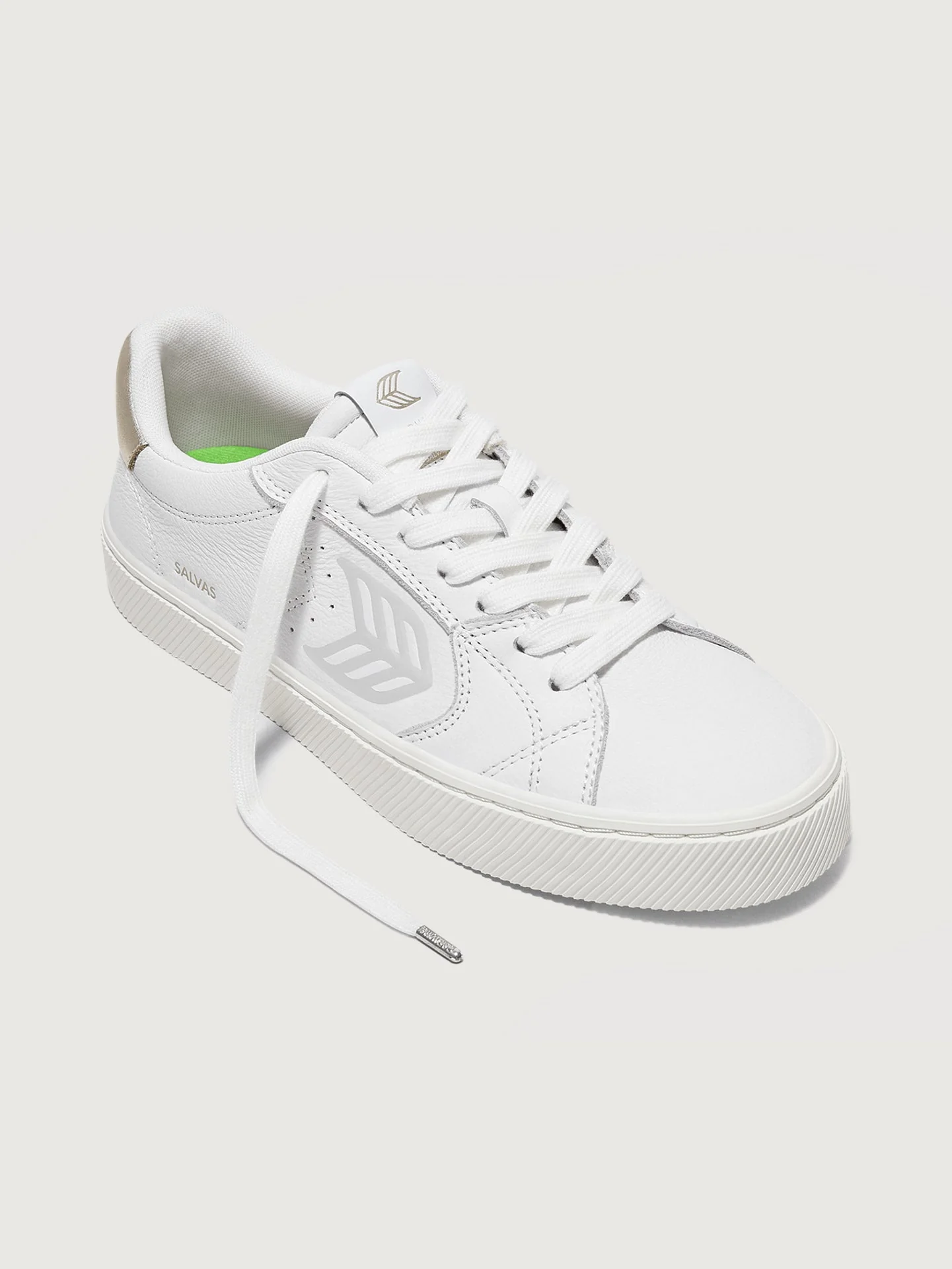 Cariuma | Salvas Premium Leather | White/Metallic Gold & Ice - Image 3