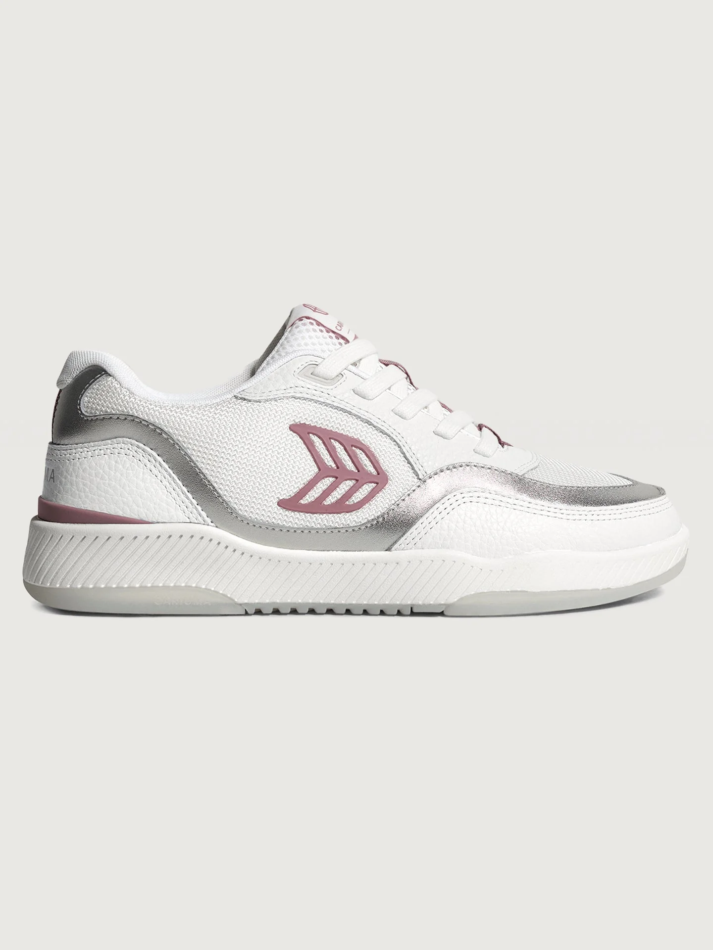 Cariuma | Uba Premium Leather & Mesh Sneakers | White/Metallic Silver Blush Pink