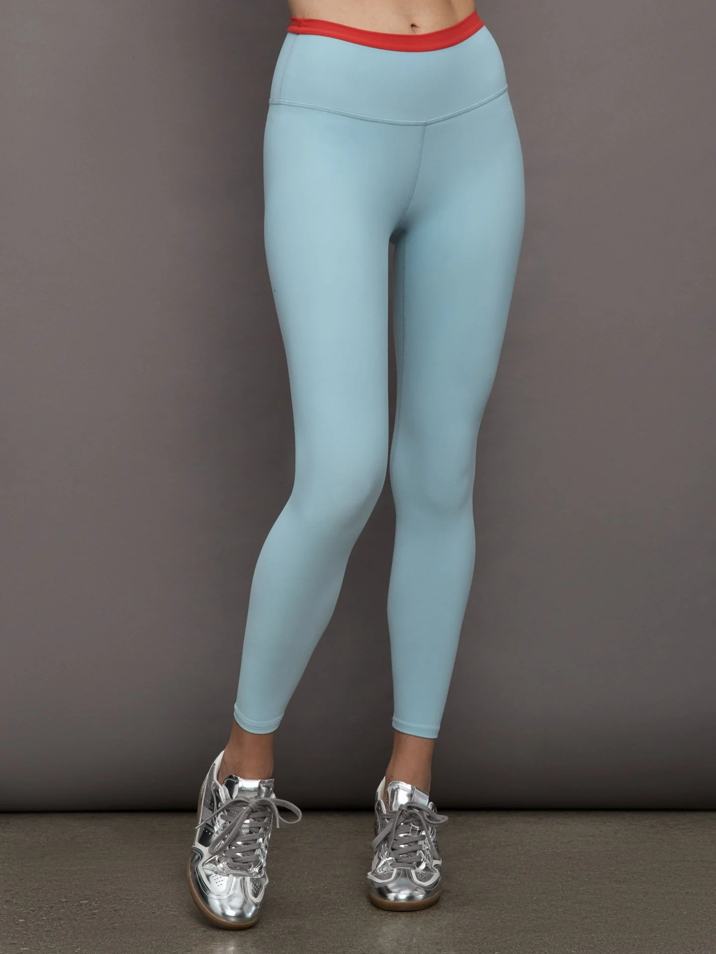 Carbon38 | Contrast Waistband Legging in Melt | Sky Blue/Bittersweet