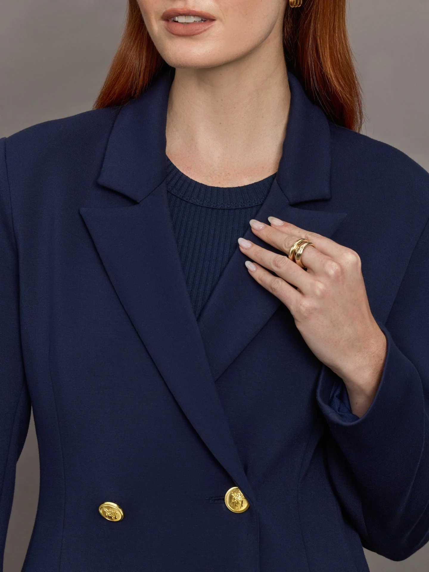 Carbon38 | Double Breasted Blazer in Scuba | Navy - Image 5