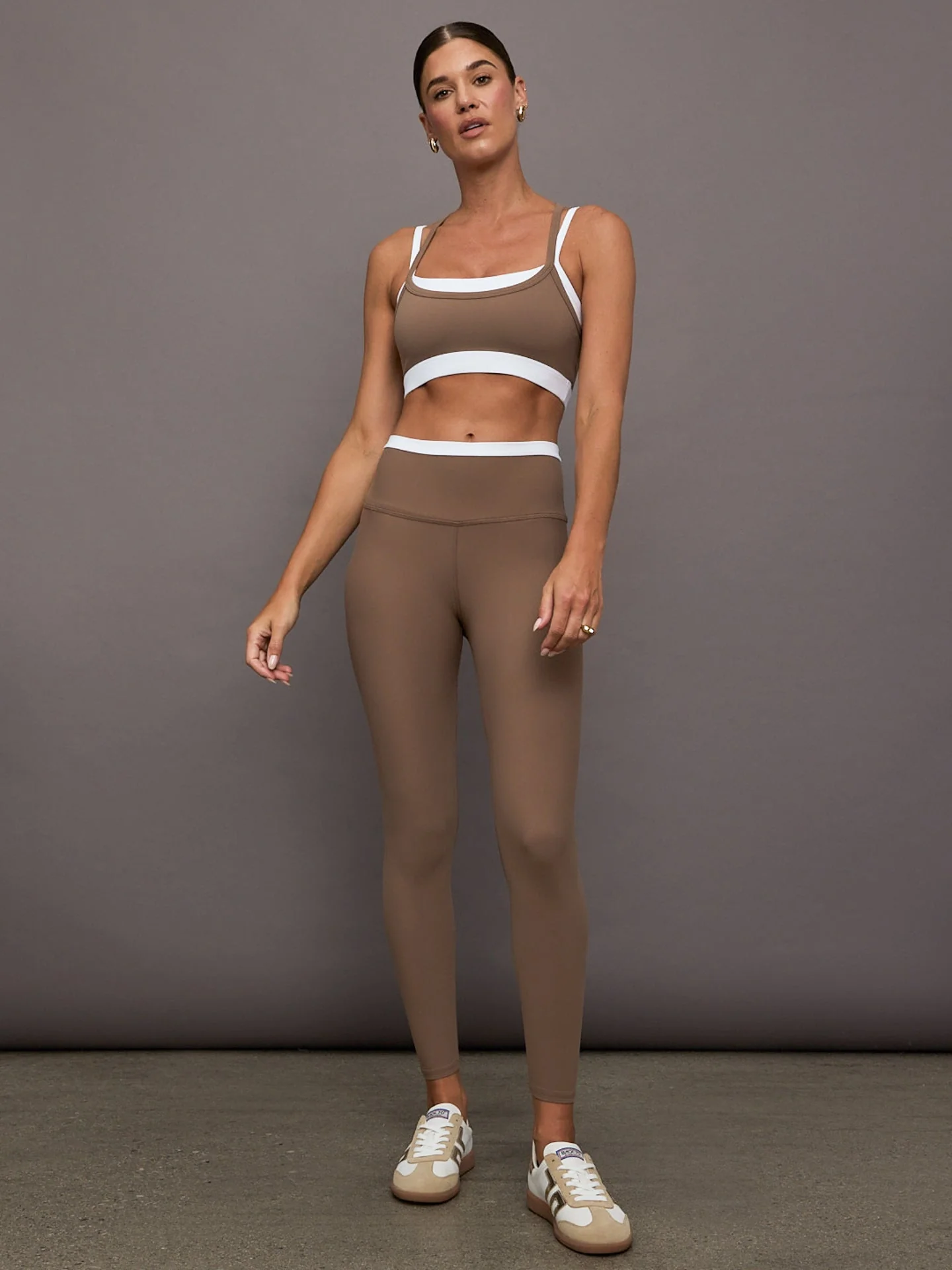 Carbon38 | Double Layered Contrast Bra in Melt | Caribou/White - Image 3