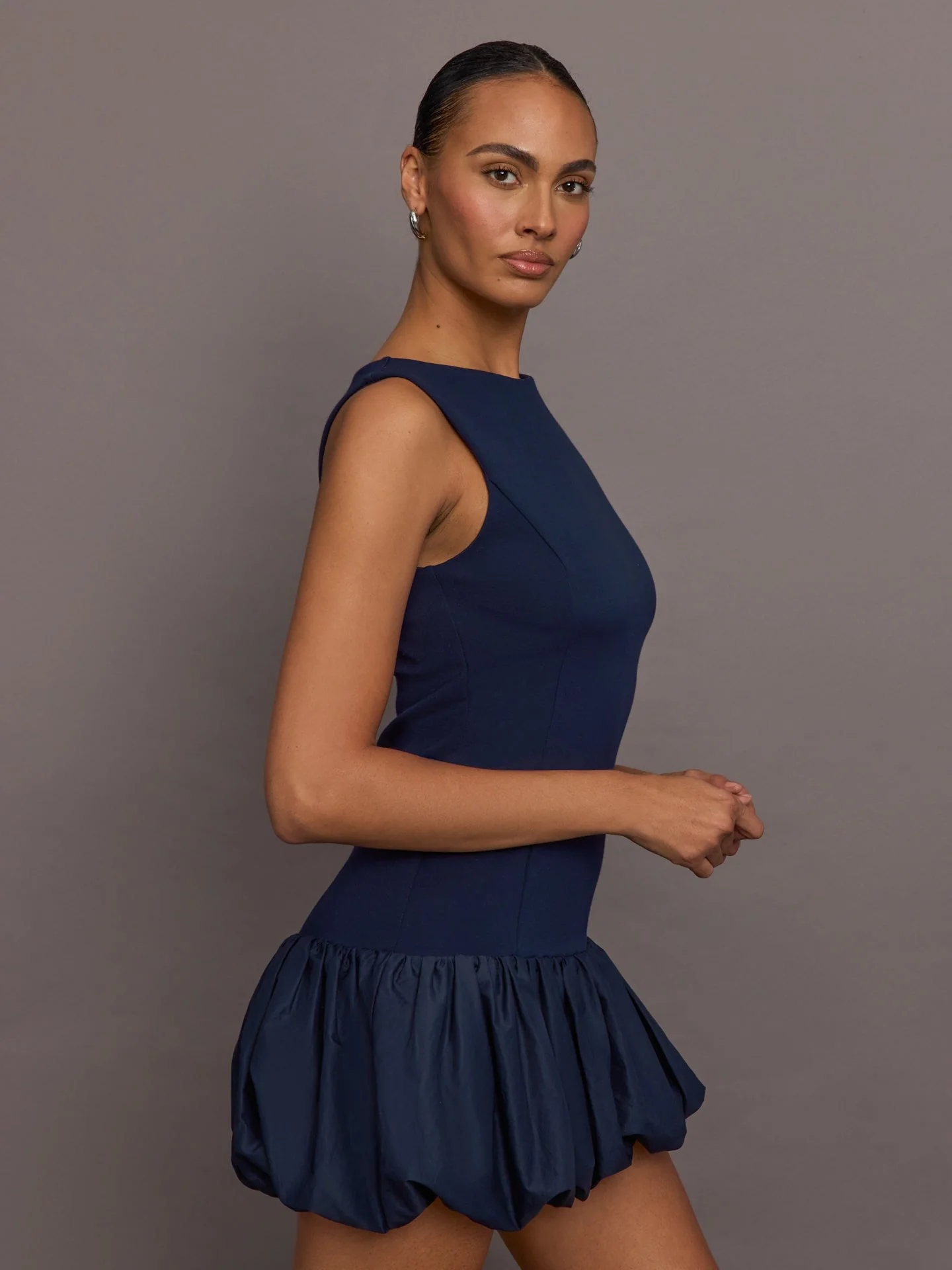 Carbon38 | Drop Waist Bubble Dress | Navy - Image 2