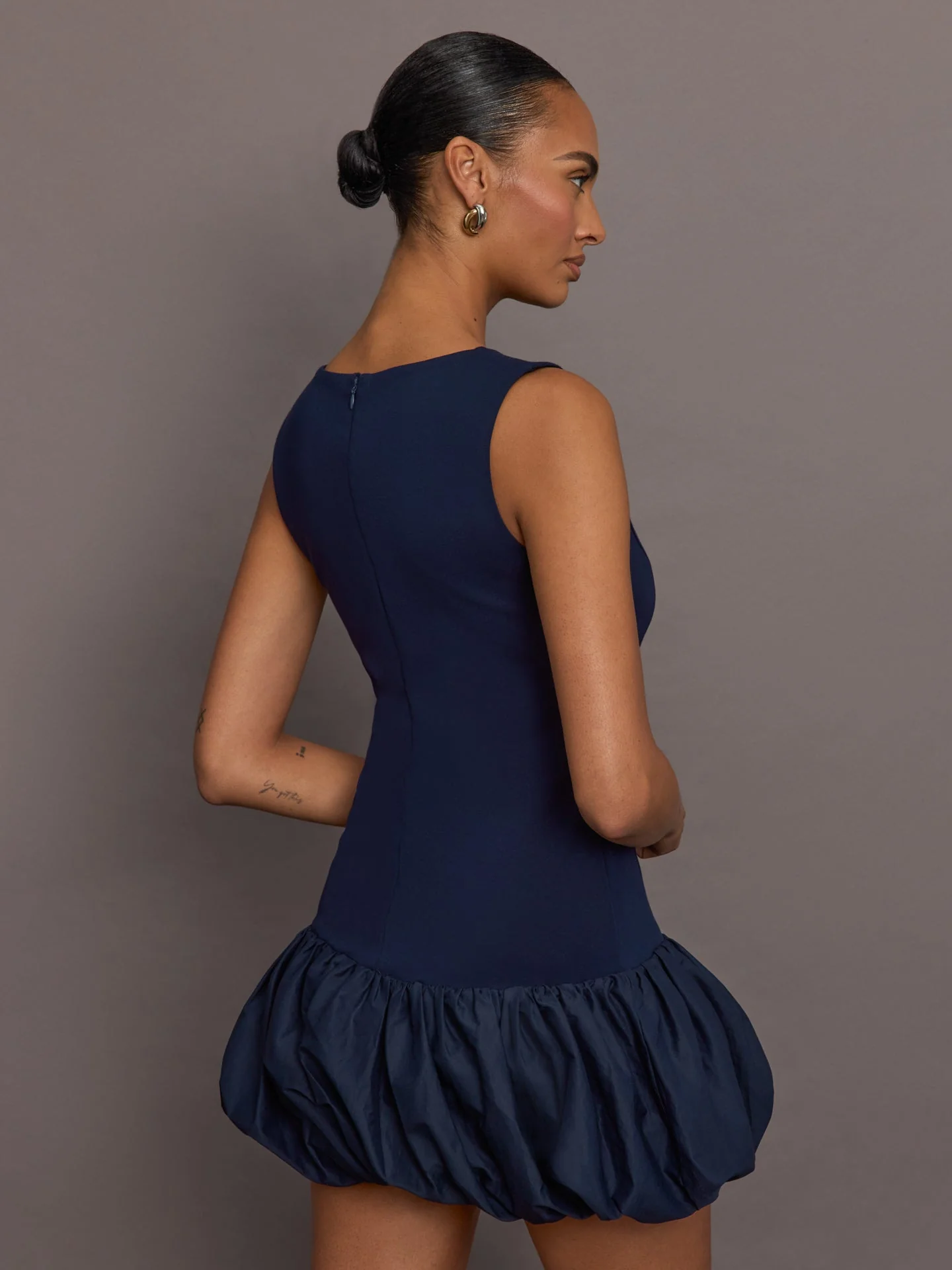 Carbon38 | Drop Waist Bubble Dress | Navy - Image 3