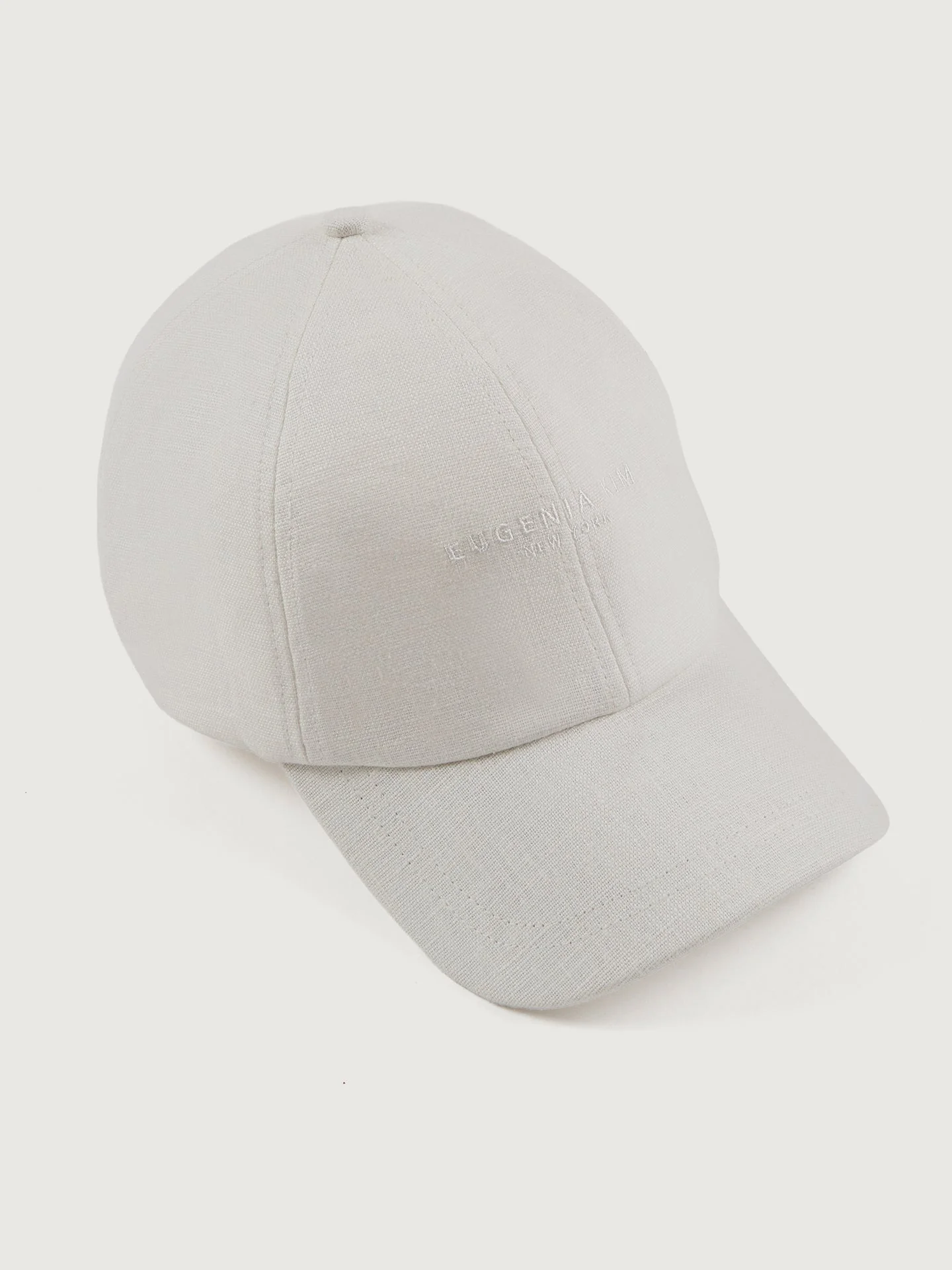Eugenia Kim | Lo Linen Baseball Cap | Optic White Linen - Image 2