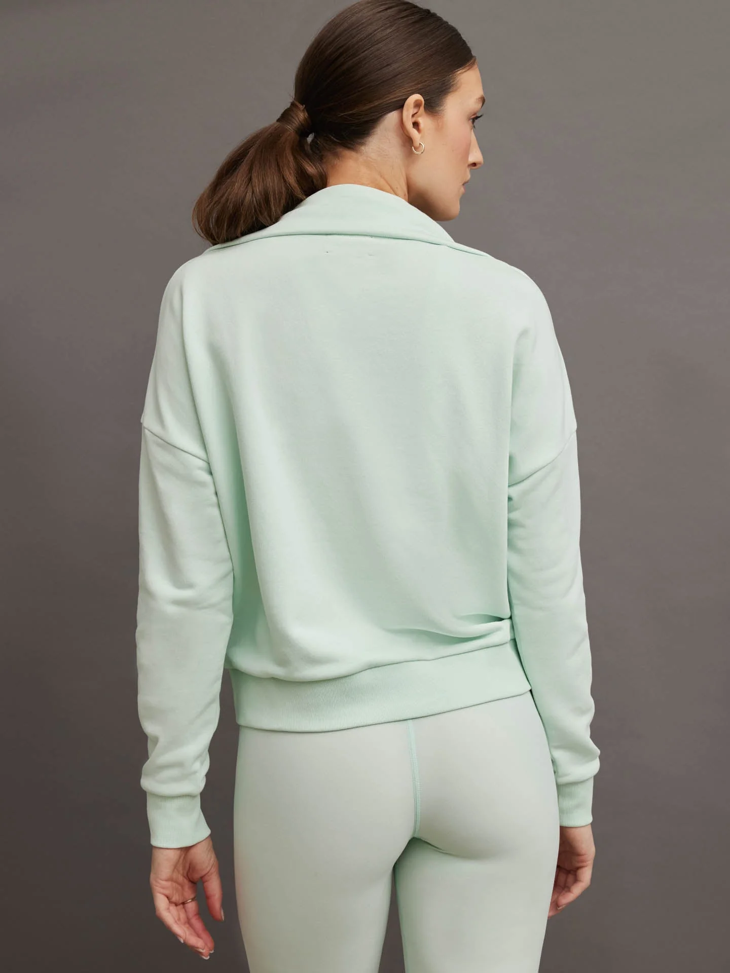 Carbon38 | FRENCH TERRY HALF ZIP | Clearly Aqua - Image 3