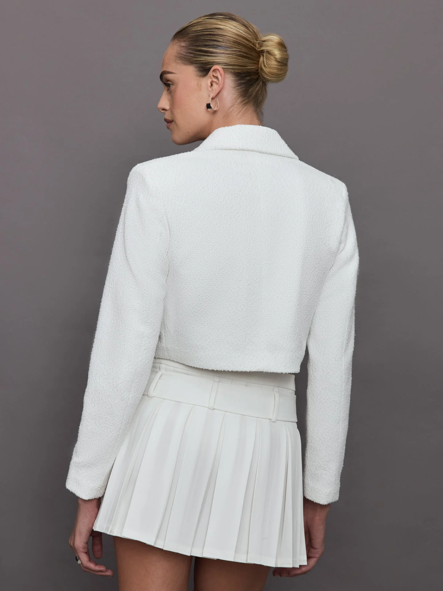 Goldie BYRD | Boucle Cropped Blazer | Cream - Image 4