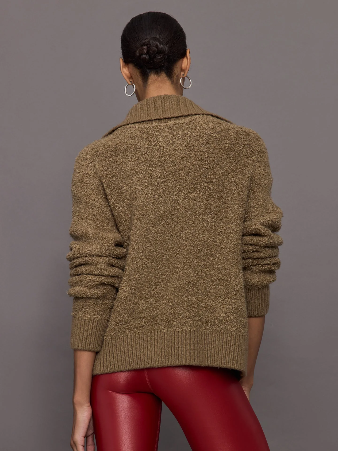 Carbon38 | Half Zip Boucle Pullover | Caribou - Image 4