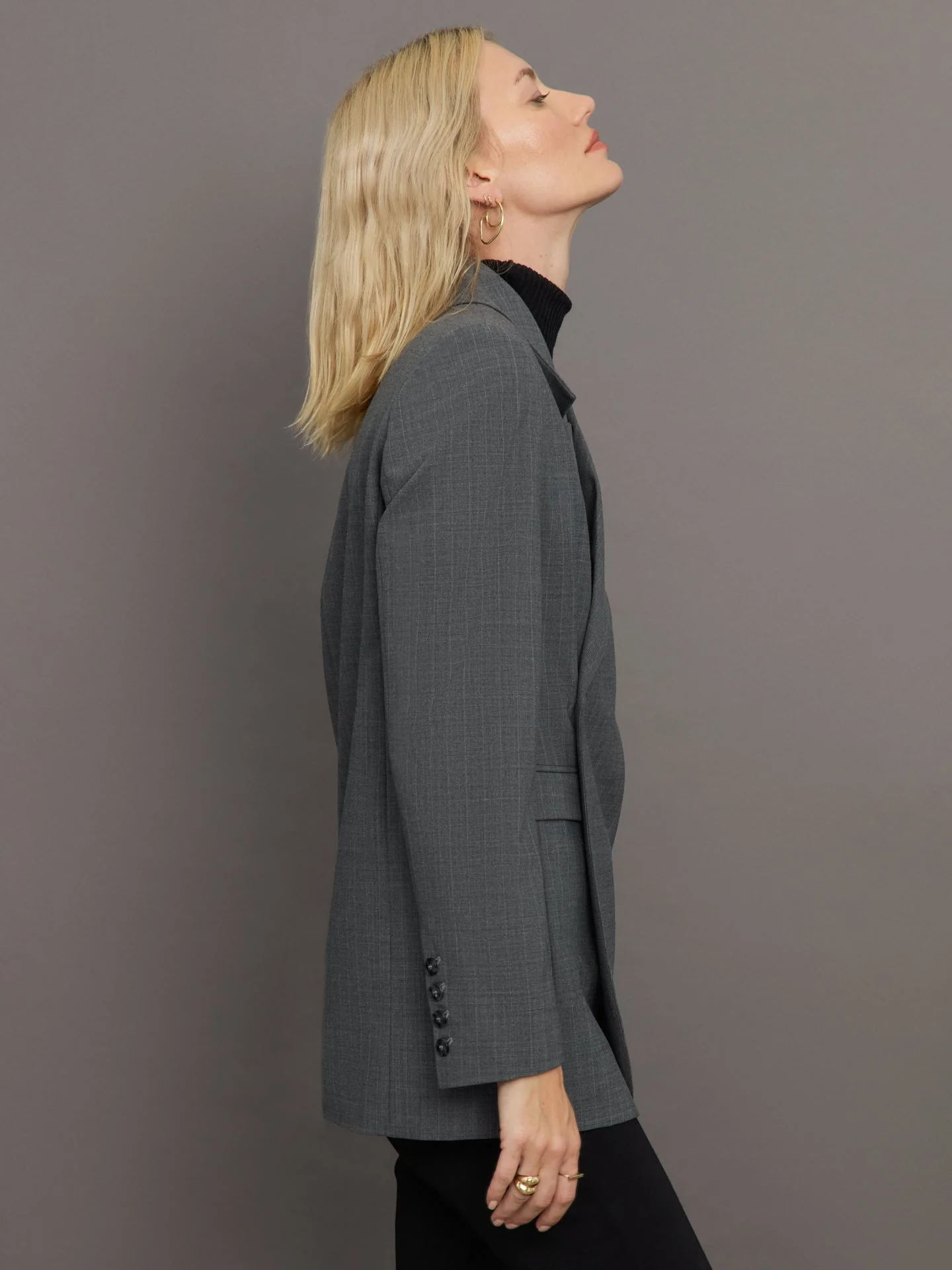 Herskind | Lilith Blazer | Light Grey Pinstripe - Image 3