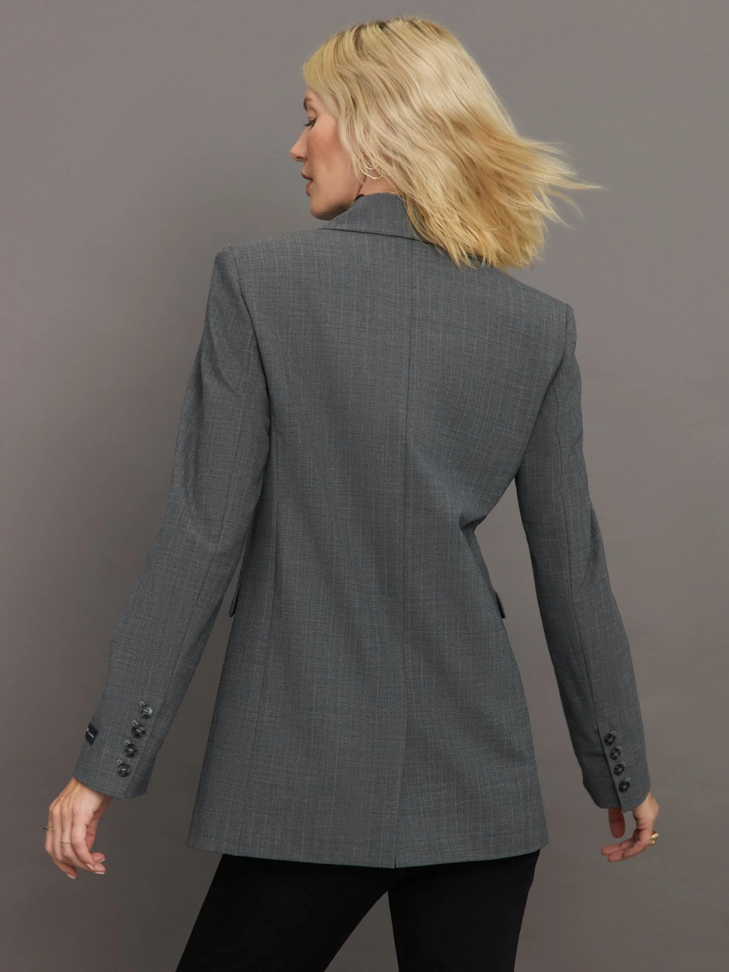 Herskind | Lilith Blazer | Light Grey Pinstripe - Image 4