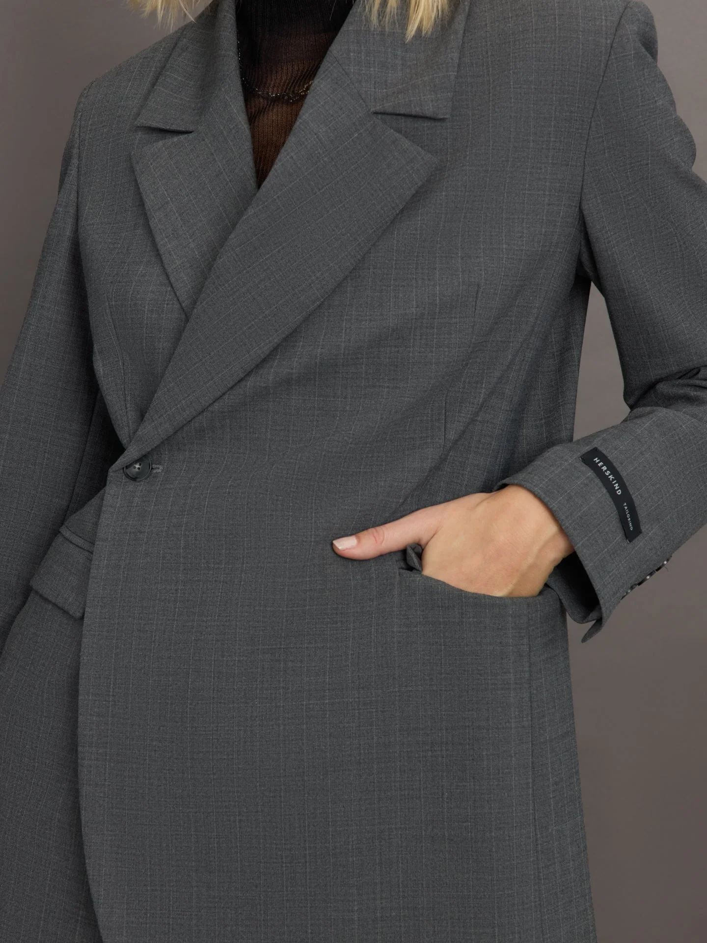 Herskind | Lilith Blazer | Light Grey Pinstripe - Image 5