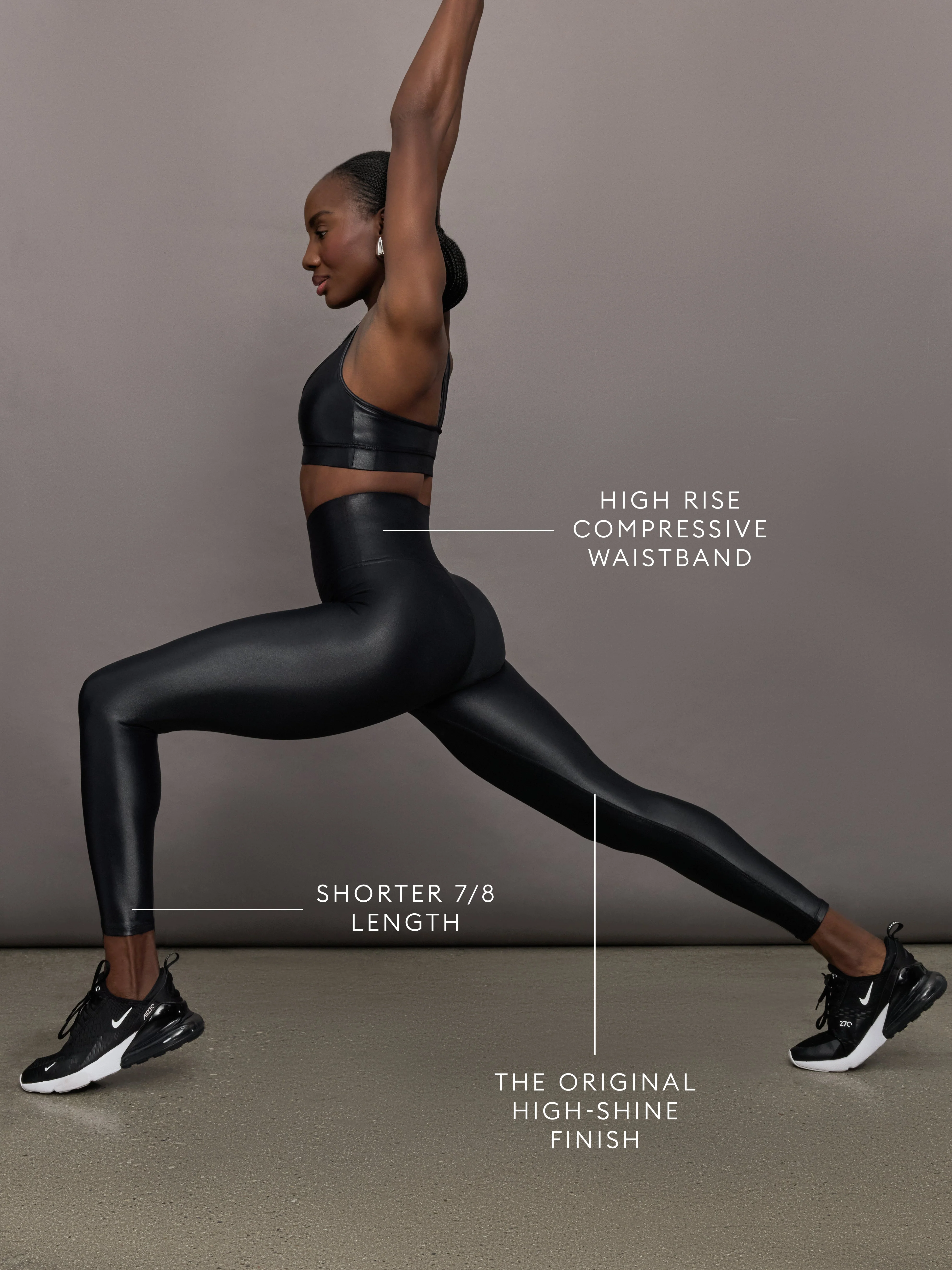 High Rise 7/8 Legging in Takara Shine | Black - Image 3