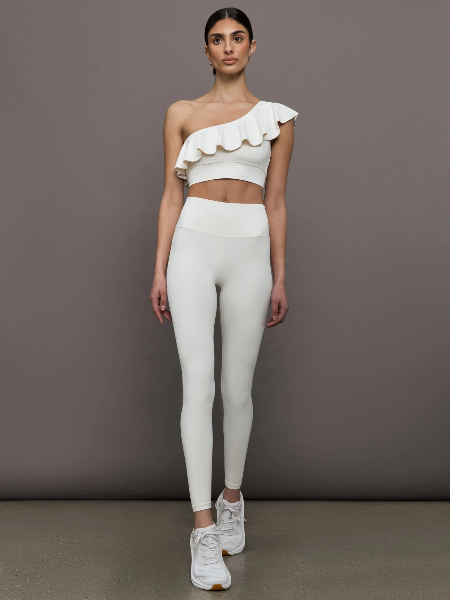 Carbon38 | High Rise Full-Length Legging in Diamond Compression | Cloud Dancer - Image 2