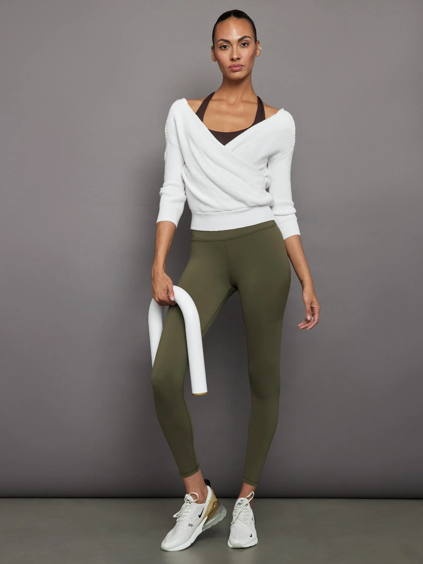 Carbon38 | High Rise Full-Length Legging in Diamond Compression | Olive - Image 2