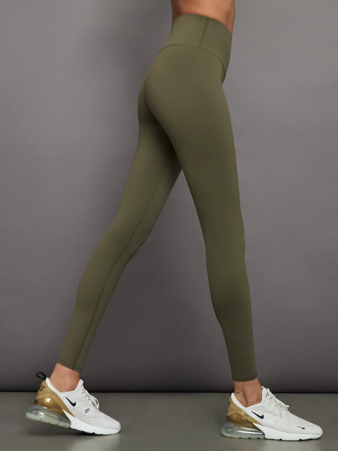 Carbon38 | High Rise Full-Length Legging in Diamond Compression | Olive - Image 4