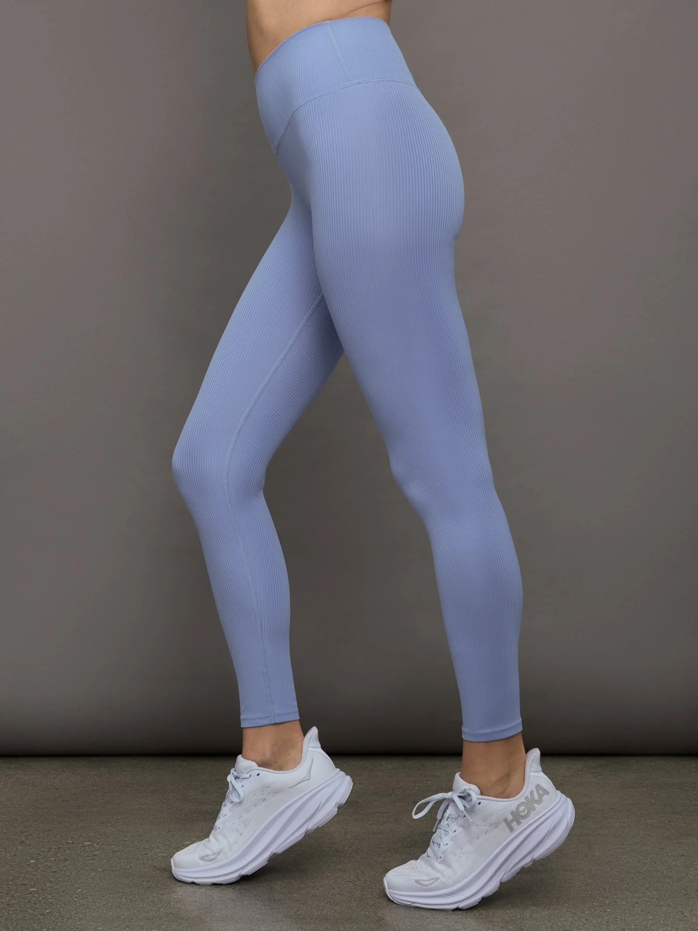 Carbon38 | High Rise Legging in Ribbed Melt | Hydrangea