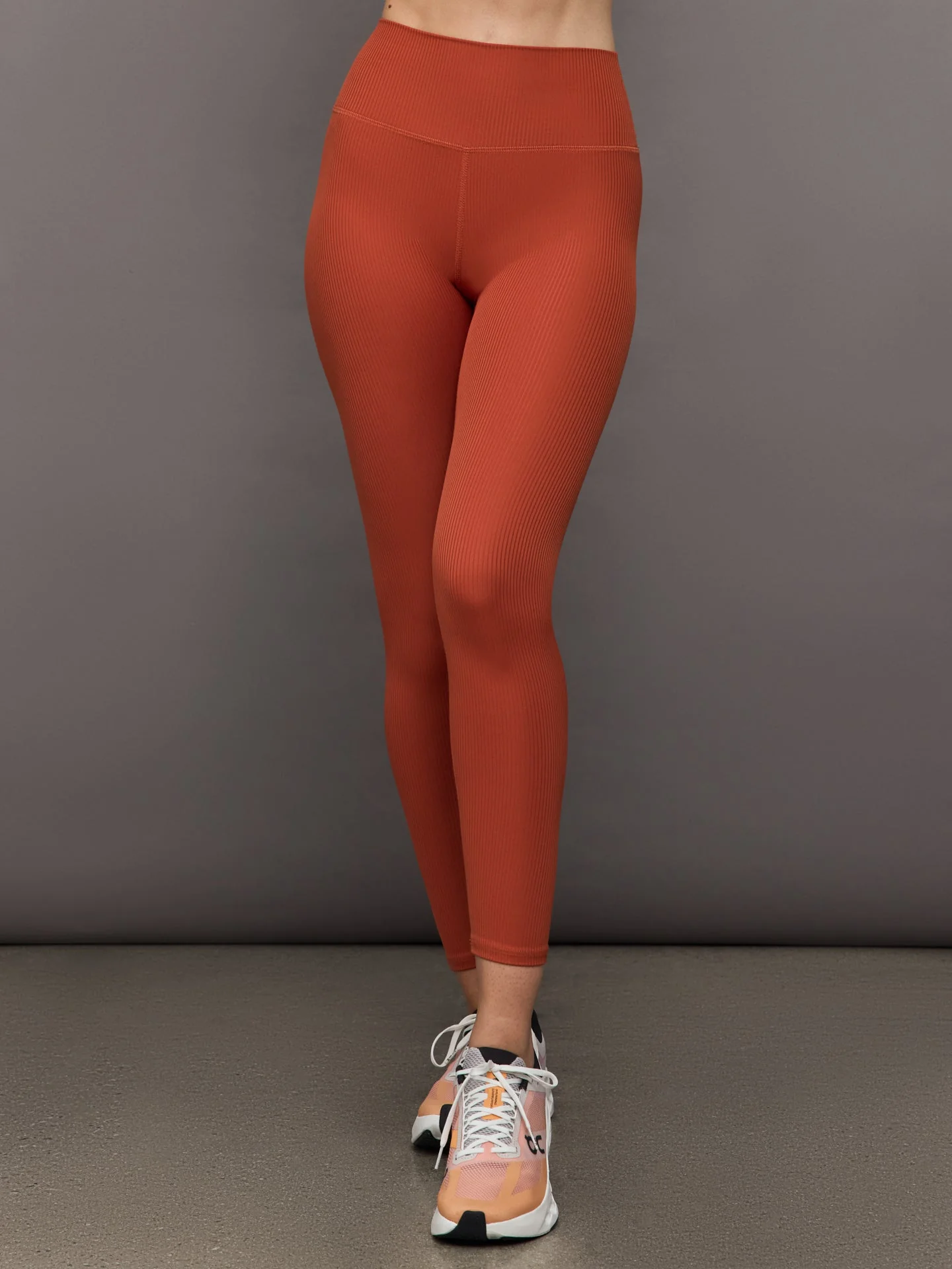 High Rise Legging in Ribbed Melt | Terracotta