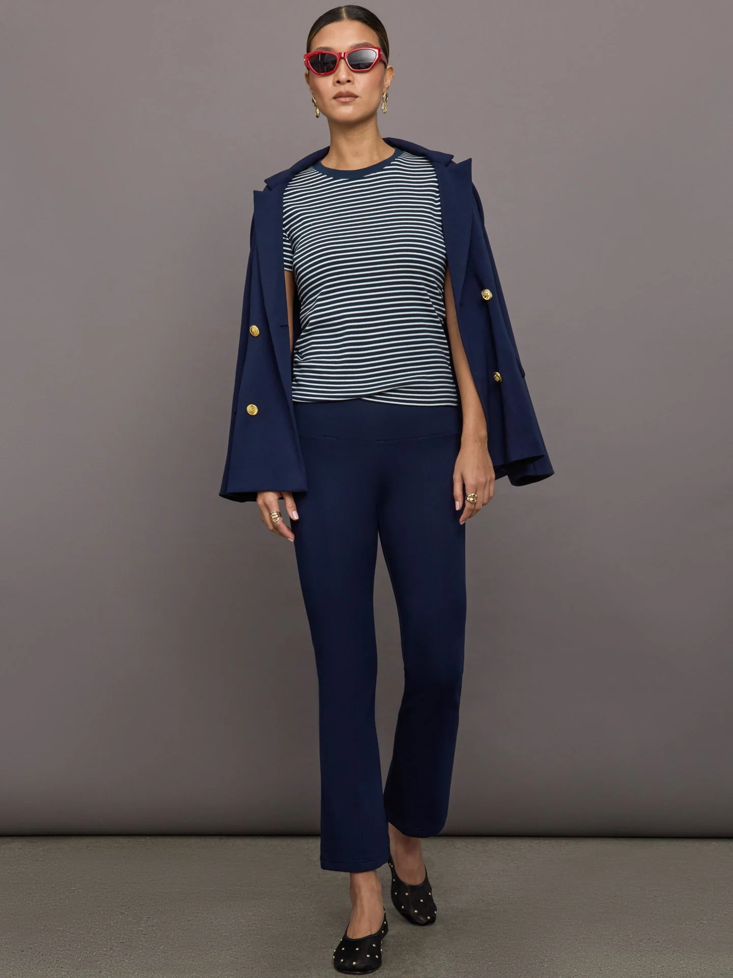 Carbon38 | Kick Flare Pant in Scuba | Navy - Image 2