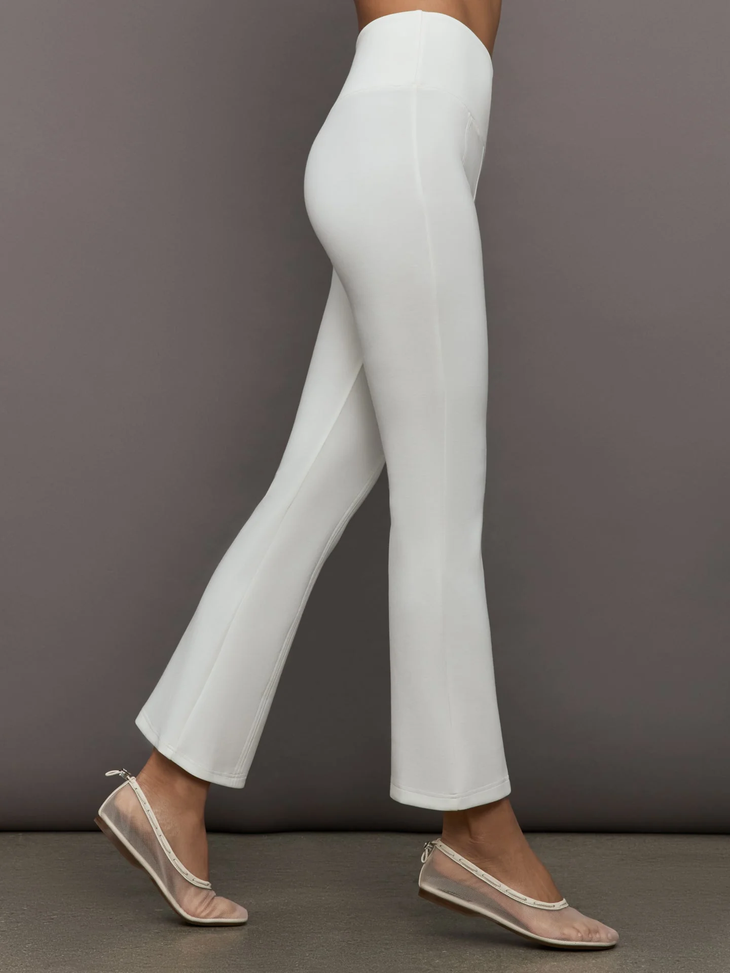 Carbon38 | Kick Flare Pant in Scuba | White - Image 3