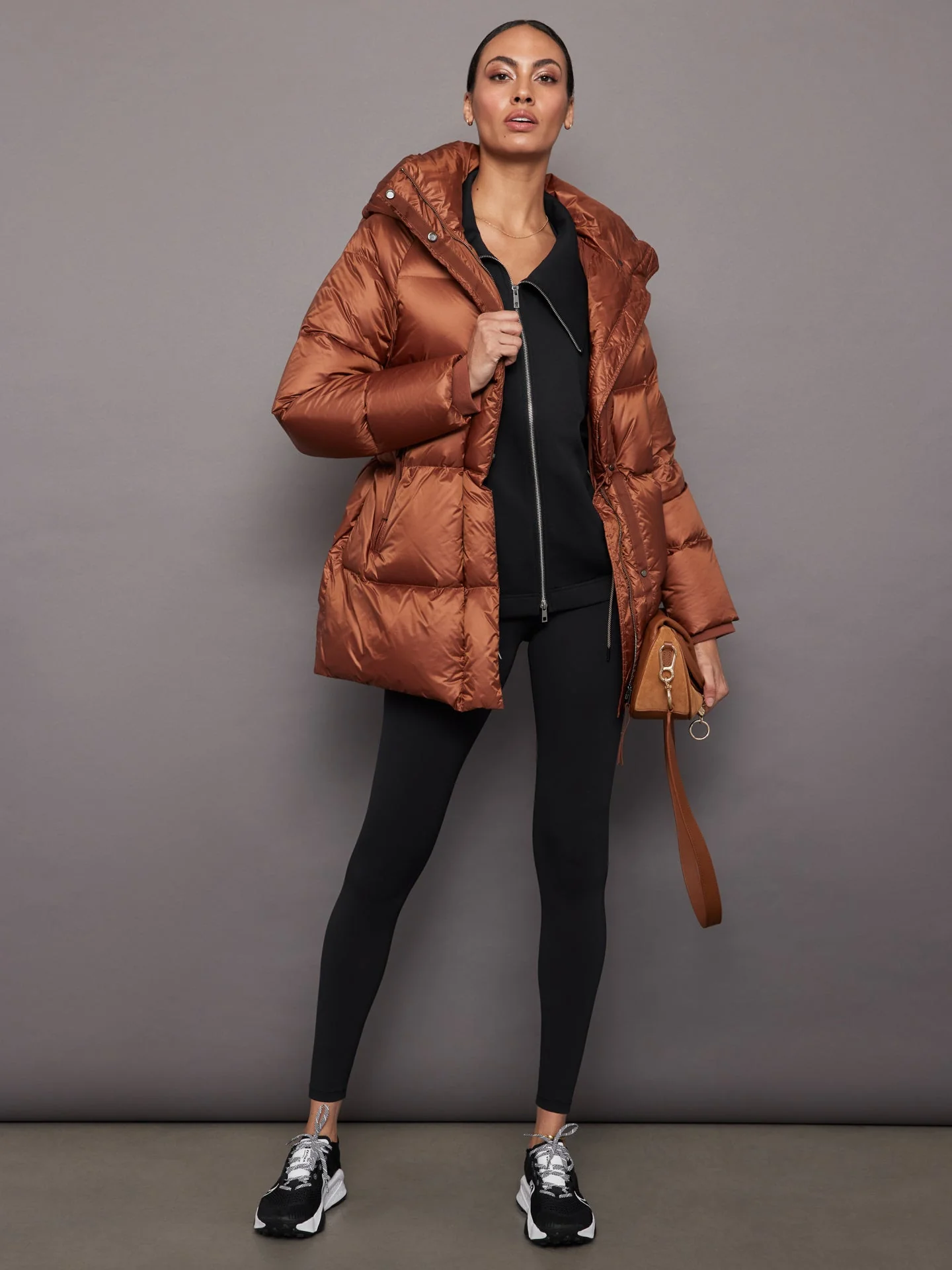 Carbon38 | Knit Jacket with Asymmetrical Zip in Interlock | Black - Image 5