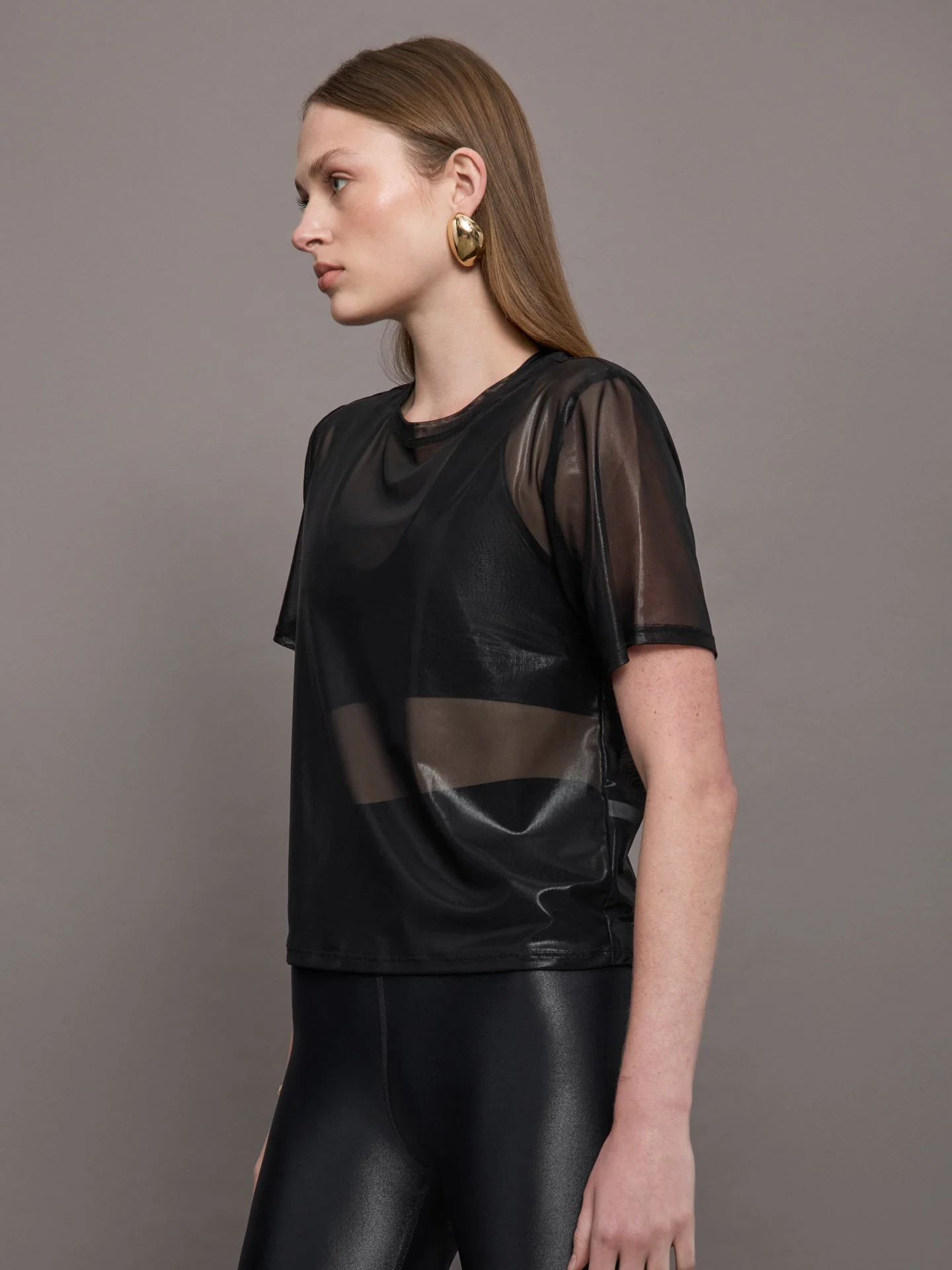 Carbon38 | Liquid Mesh Tee Shirt | Black - Image 4