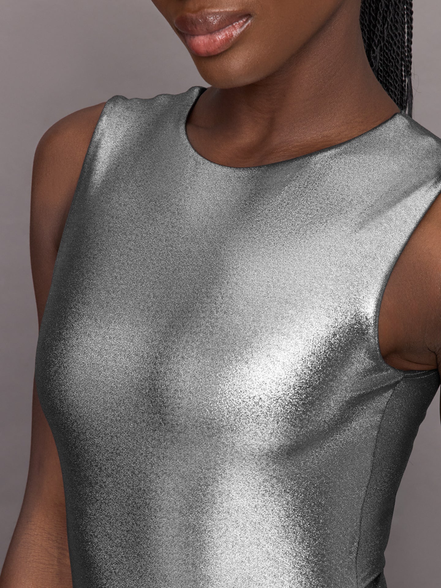 Carbon38 | Liquid Metallic Bodysuit | Metallic Silver - Image 3