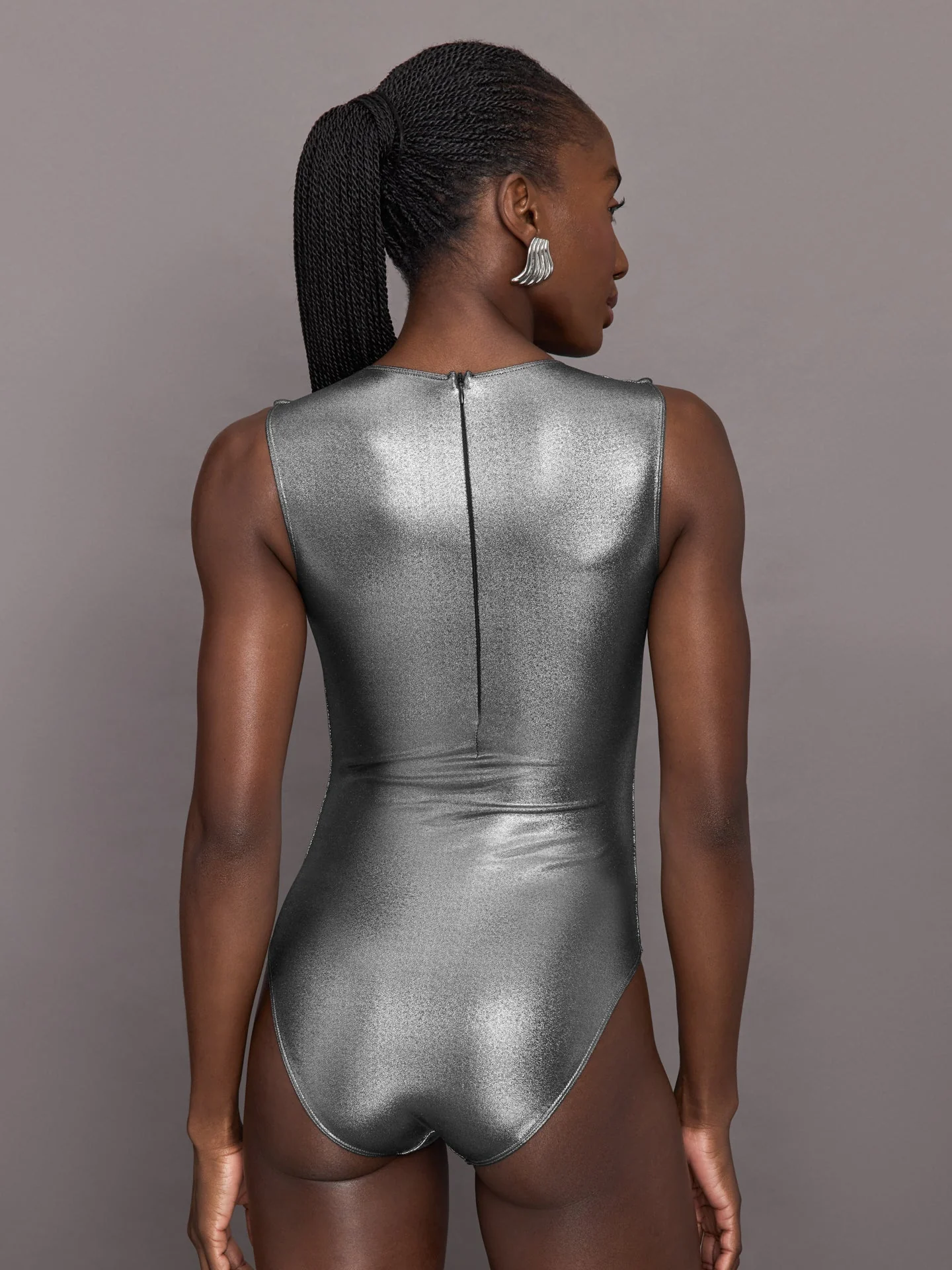 Carbon38 | Liquid Metallic Bodysuit | Metallic Silver - Image 5