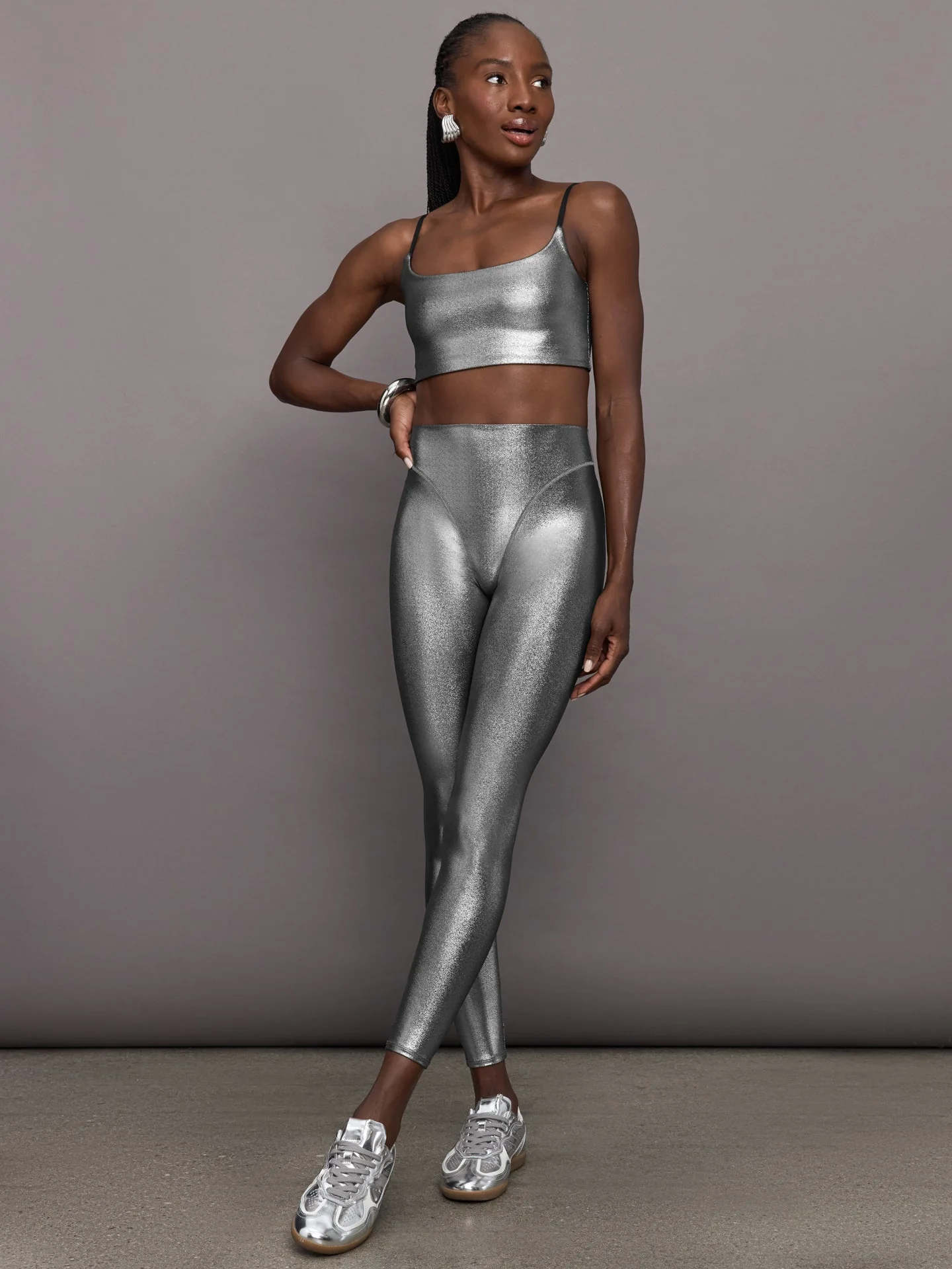 Carbon38 | Liquid Metallic Scoop Bra | Metallic Silver - Image 2
