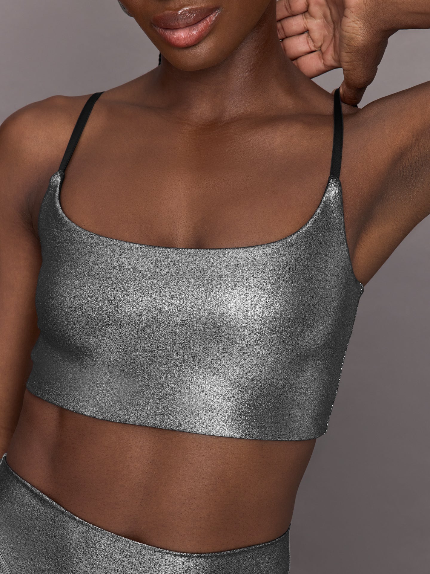 Carbon38 | Liquid Metallic Scoop Bra | Metallic Silver - Image 5