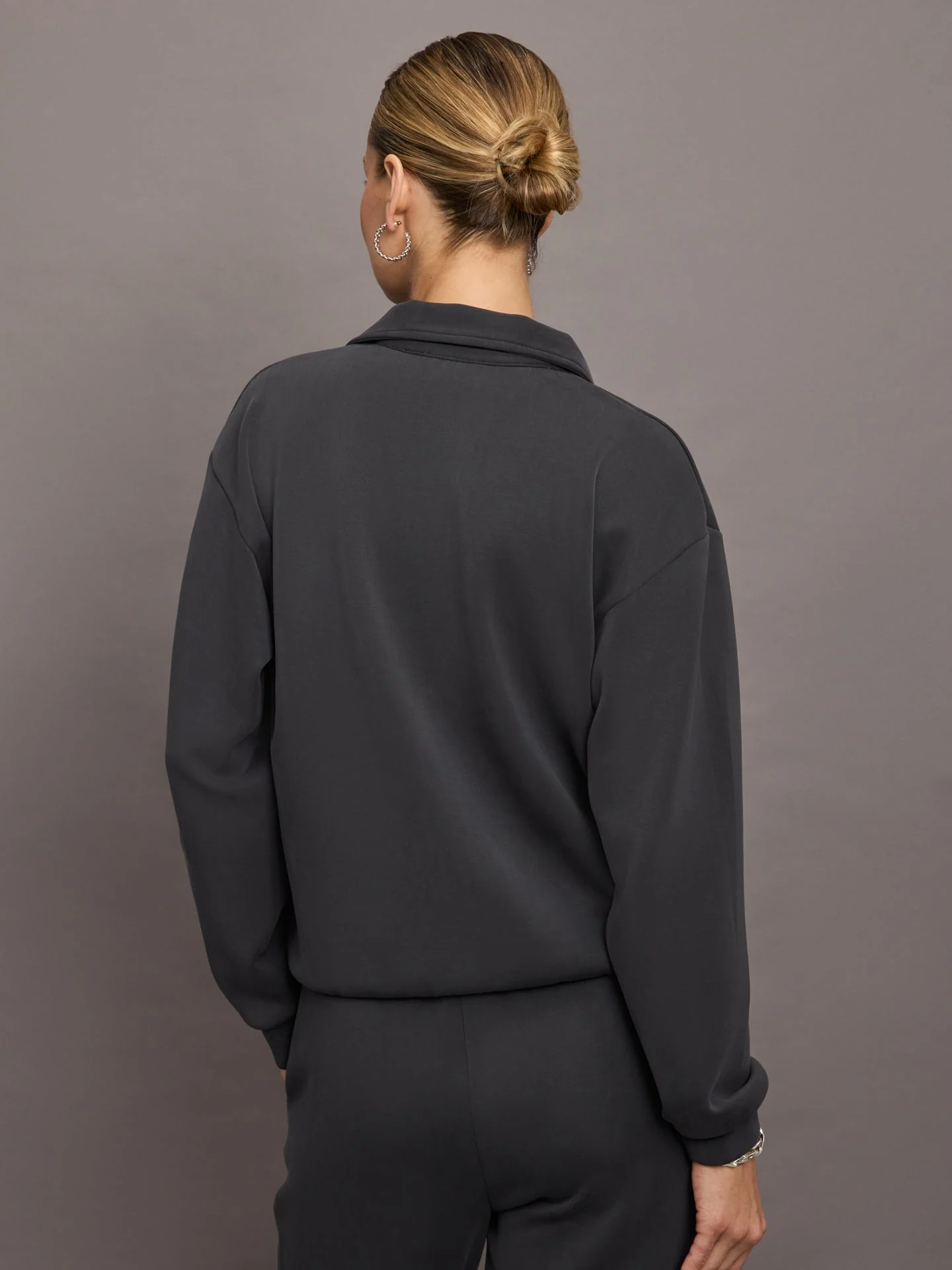 Carbon38 | Logo Sweatshirt in Modal Luxe | Faded Black - Image 5