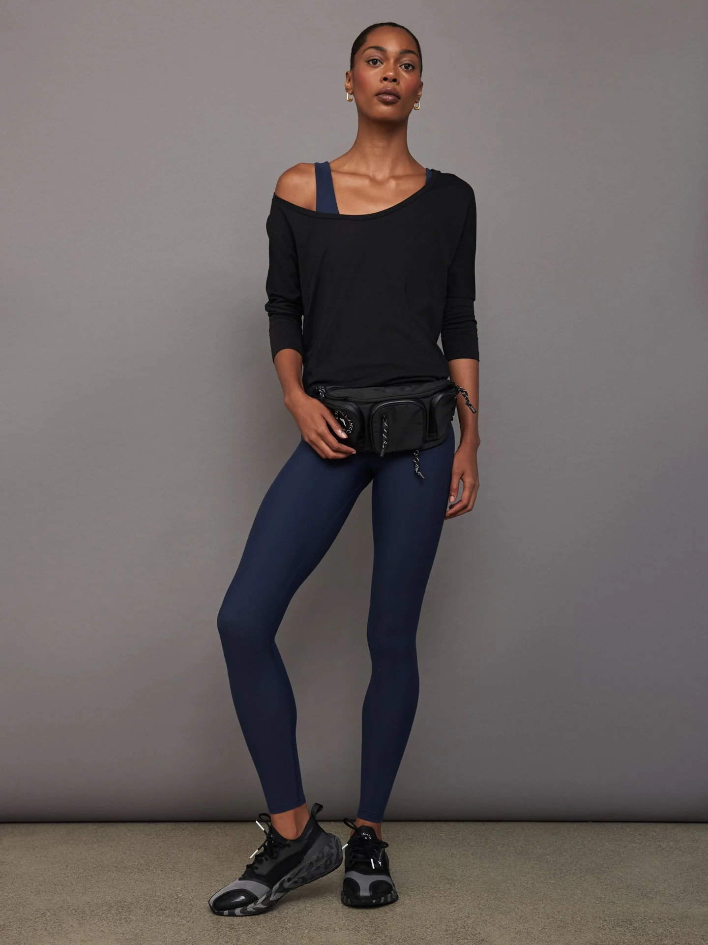 Long Sleeve Off Shoulder Tee | Black - Image 4