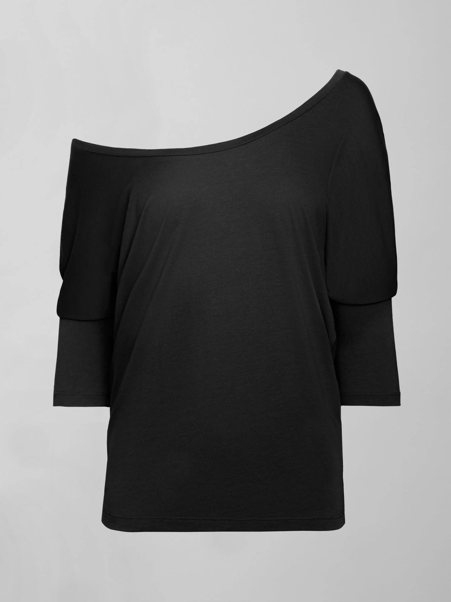 Long Sleeve Off Shoulder Tee | Black - Image 5