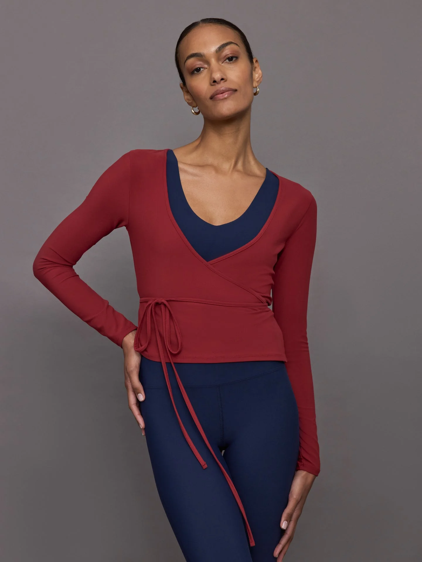 Carbon38 | Long Sleeve Tie Top in Melt | Red Dahlia