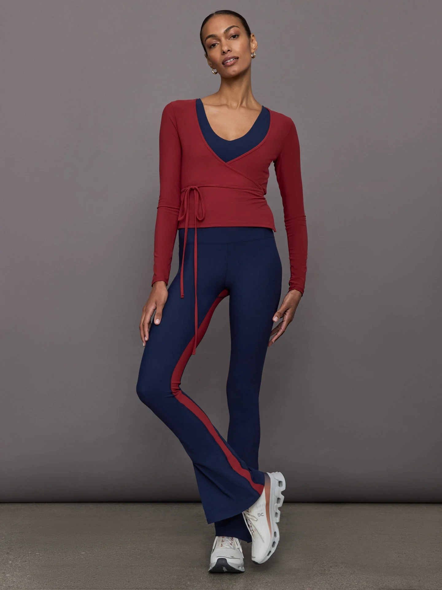 Carbon38 | Long Sleeve Tie Top in Melt | Red Dahlia - Image 2