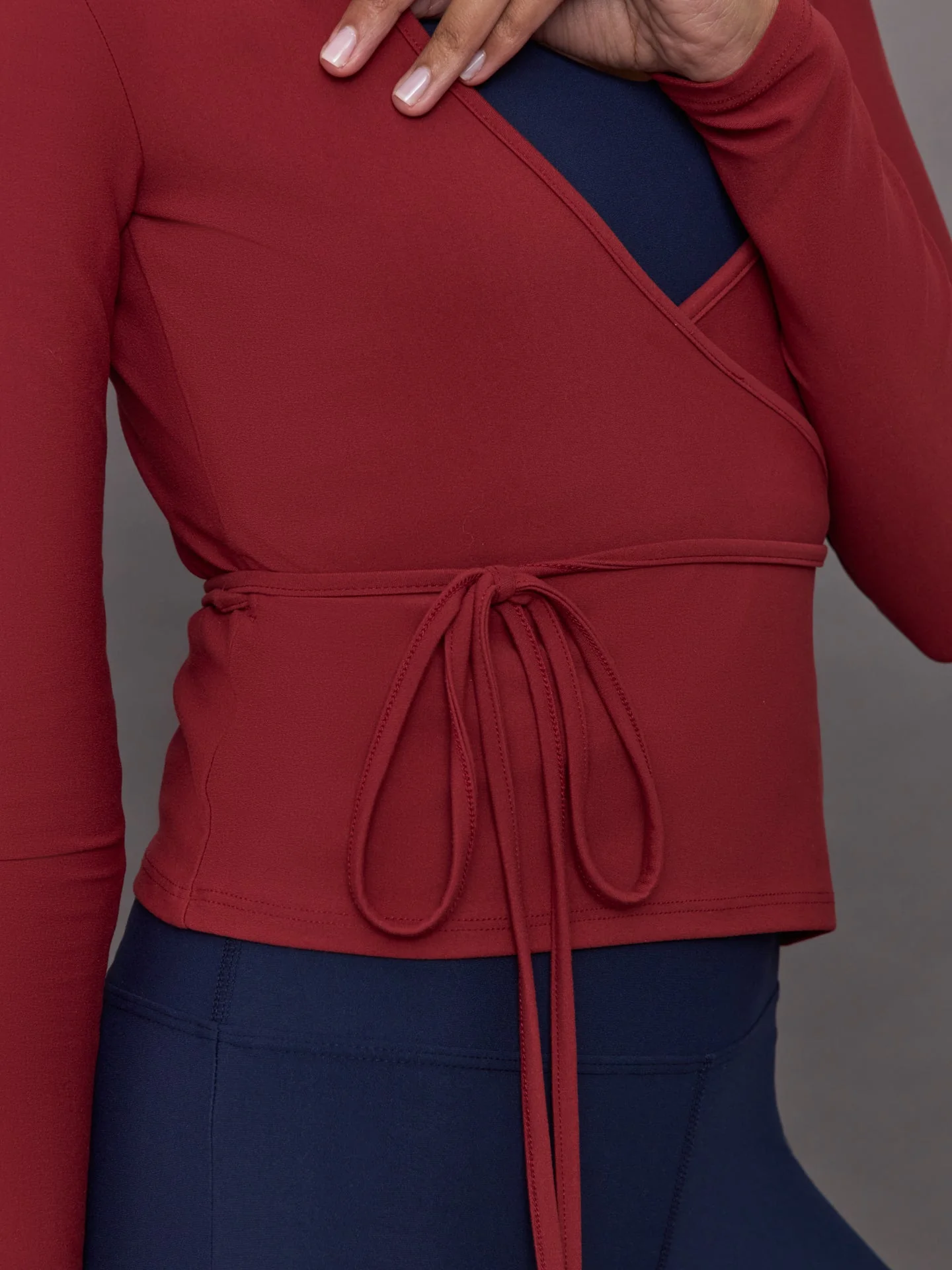 Carbon38 | Long Sleeve Tie Top in Melt | Red Dahlia - Image 3