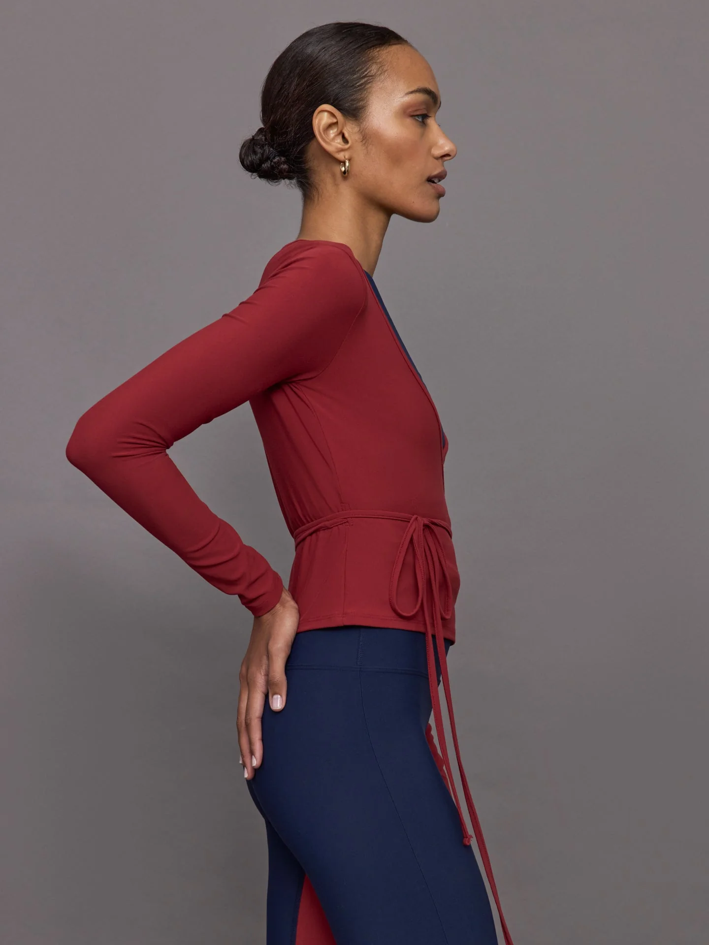 Carbon38 | Long Sleeve Tie Top in Melt | Red Dahlia - Image 4