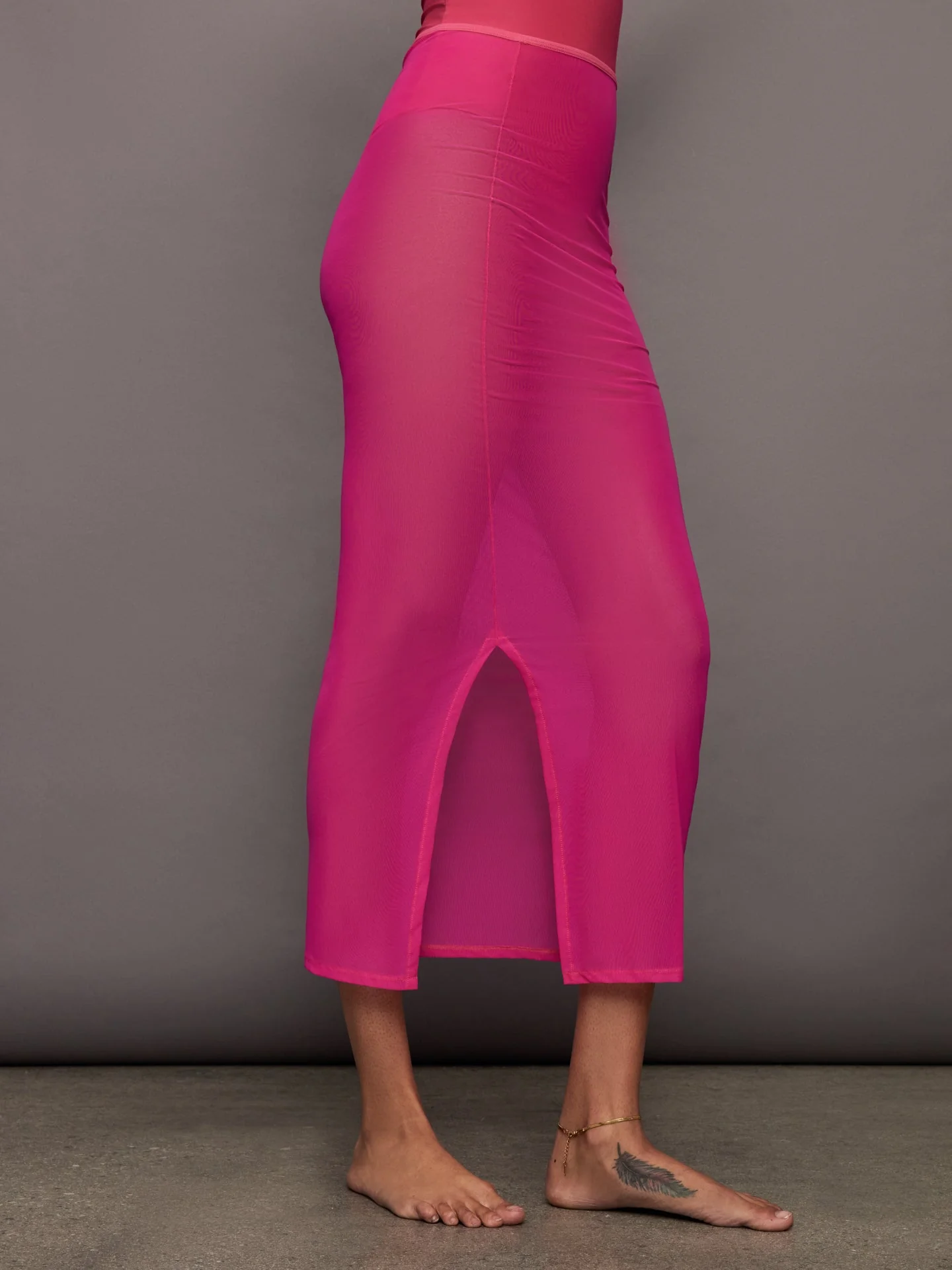 Carbon38 | Mesh Column Skirt | Fuchsia Pink - Image 4