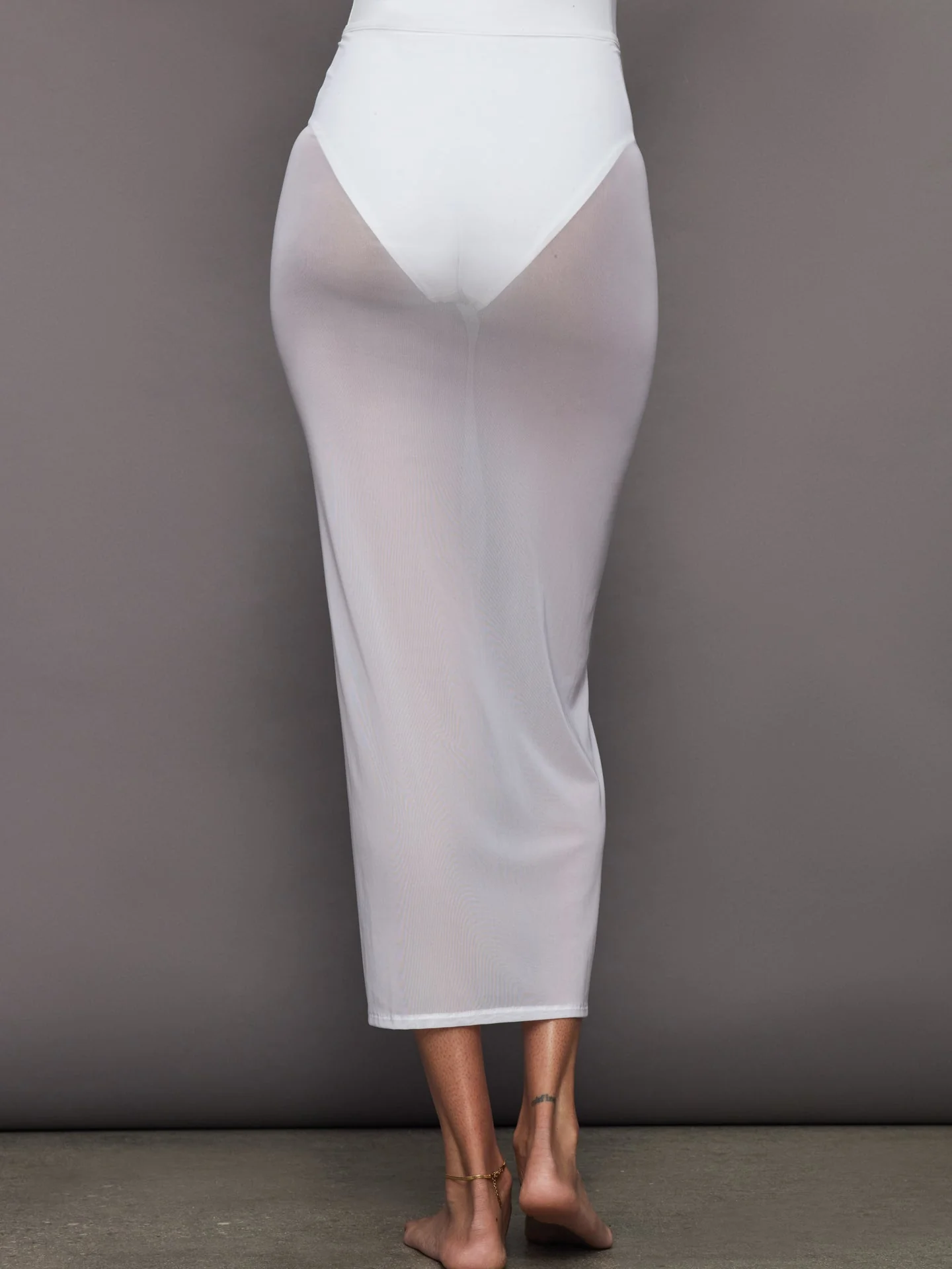 Carbon38 | Mesh Column Skirt | White - Image 5